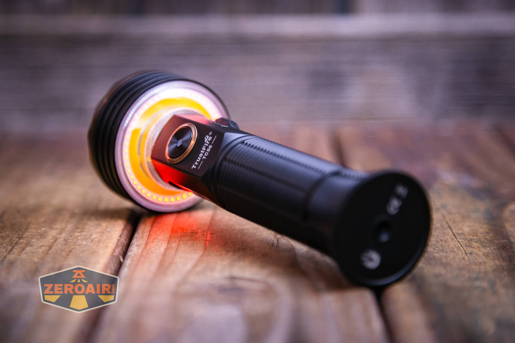 Trustfire TC50 camping flashlight COB rear emitter on