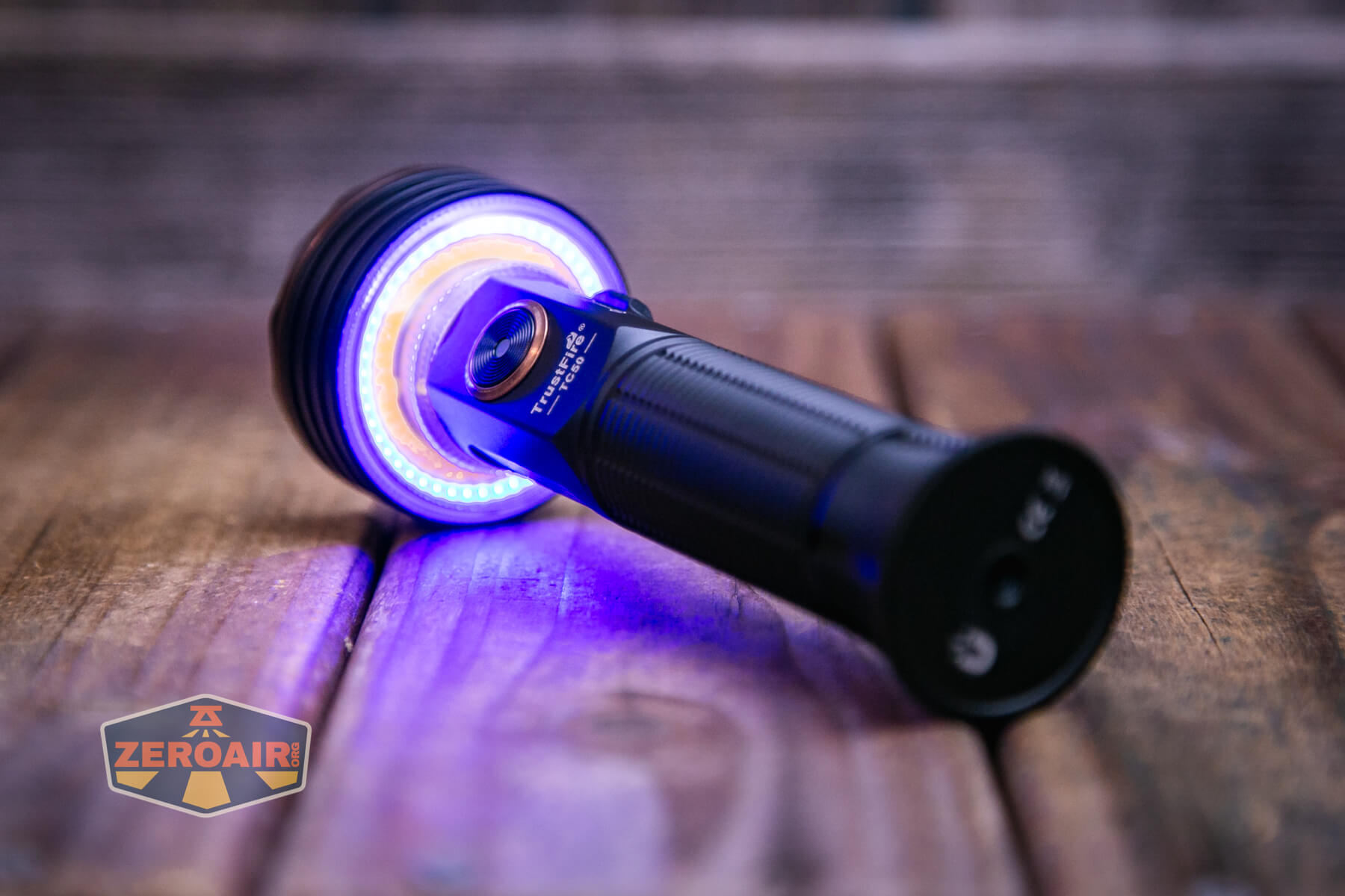 Trustfire TC50 camping flashlight COB rear emitter on