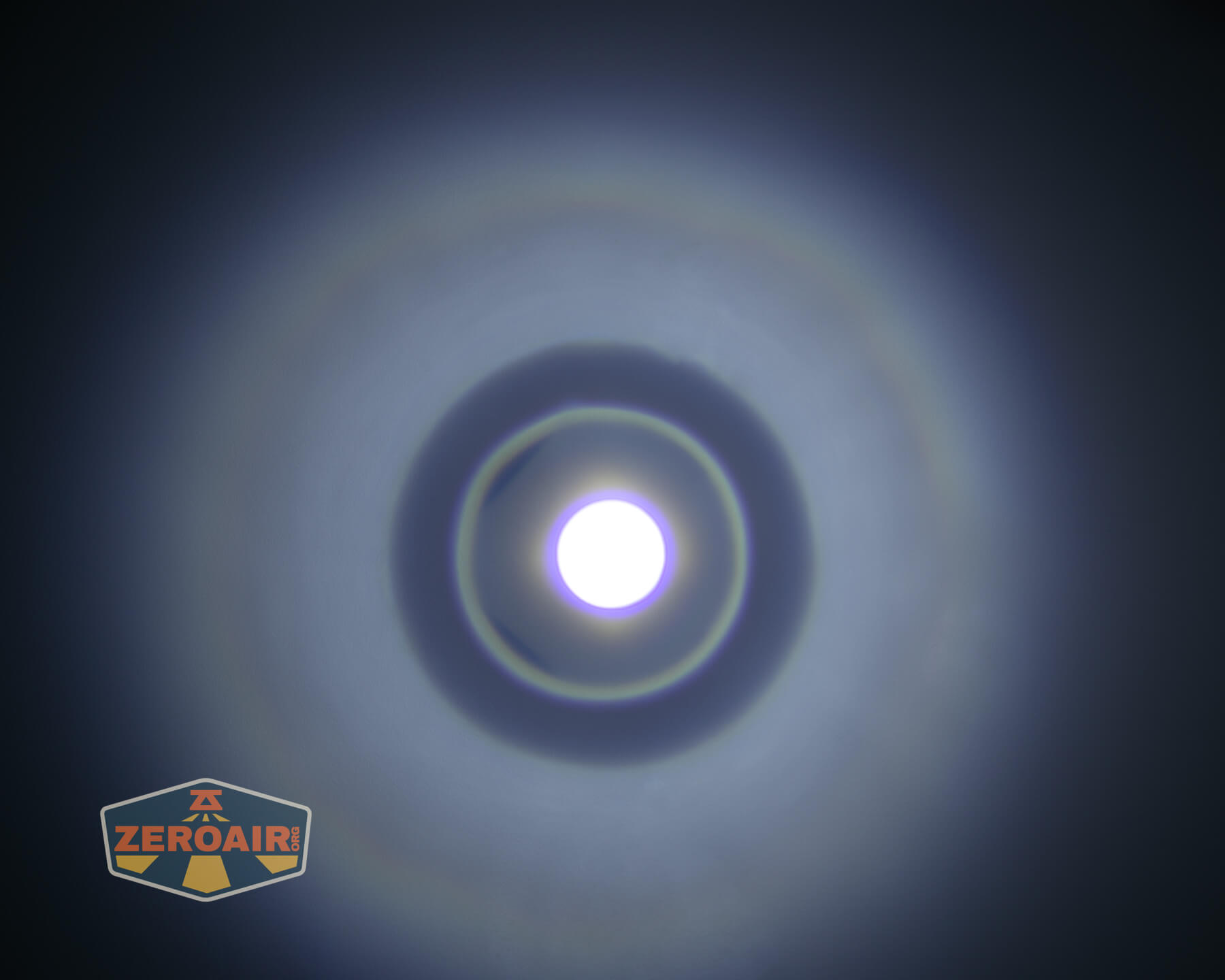 Trustfire TC50 camping flashlight beamshots on ceiling