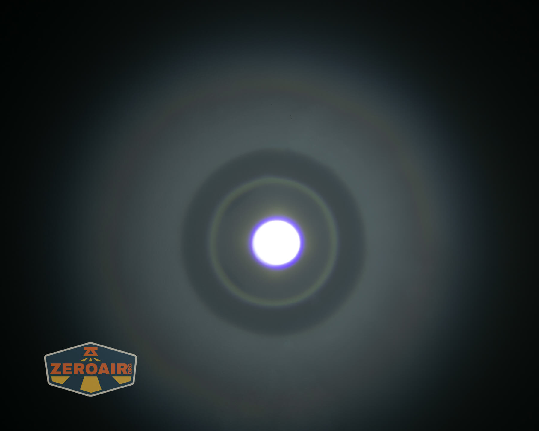 Trustfire TC50 camping flashlight beamshots on ceiling