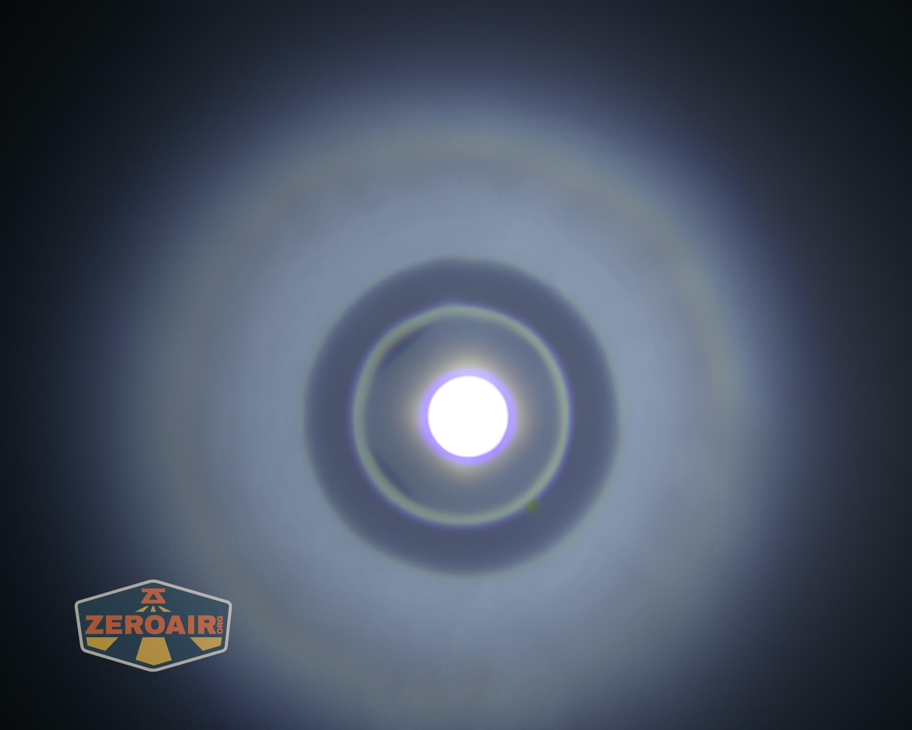 Trustfire TC50 camping flashlight beamshots on ceiling