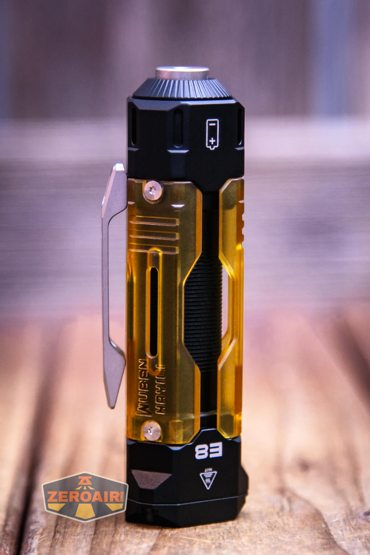 Wuben E8 modular flashlight showing all sides