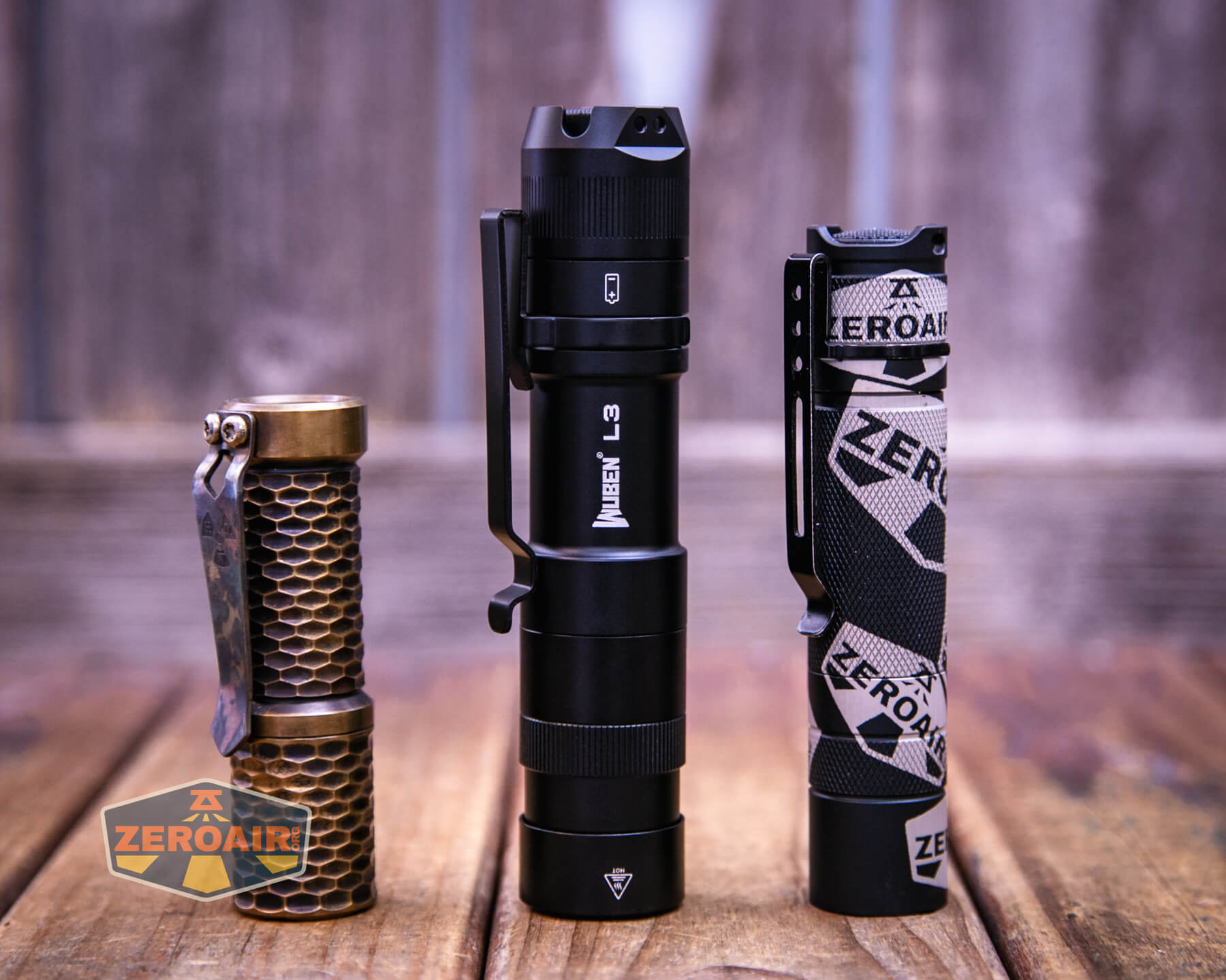 Wuben L3 flashlight with standard-sized flashlights