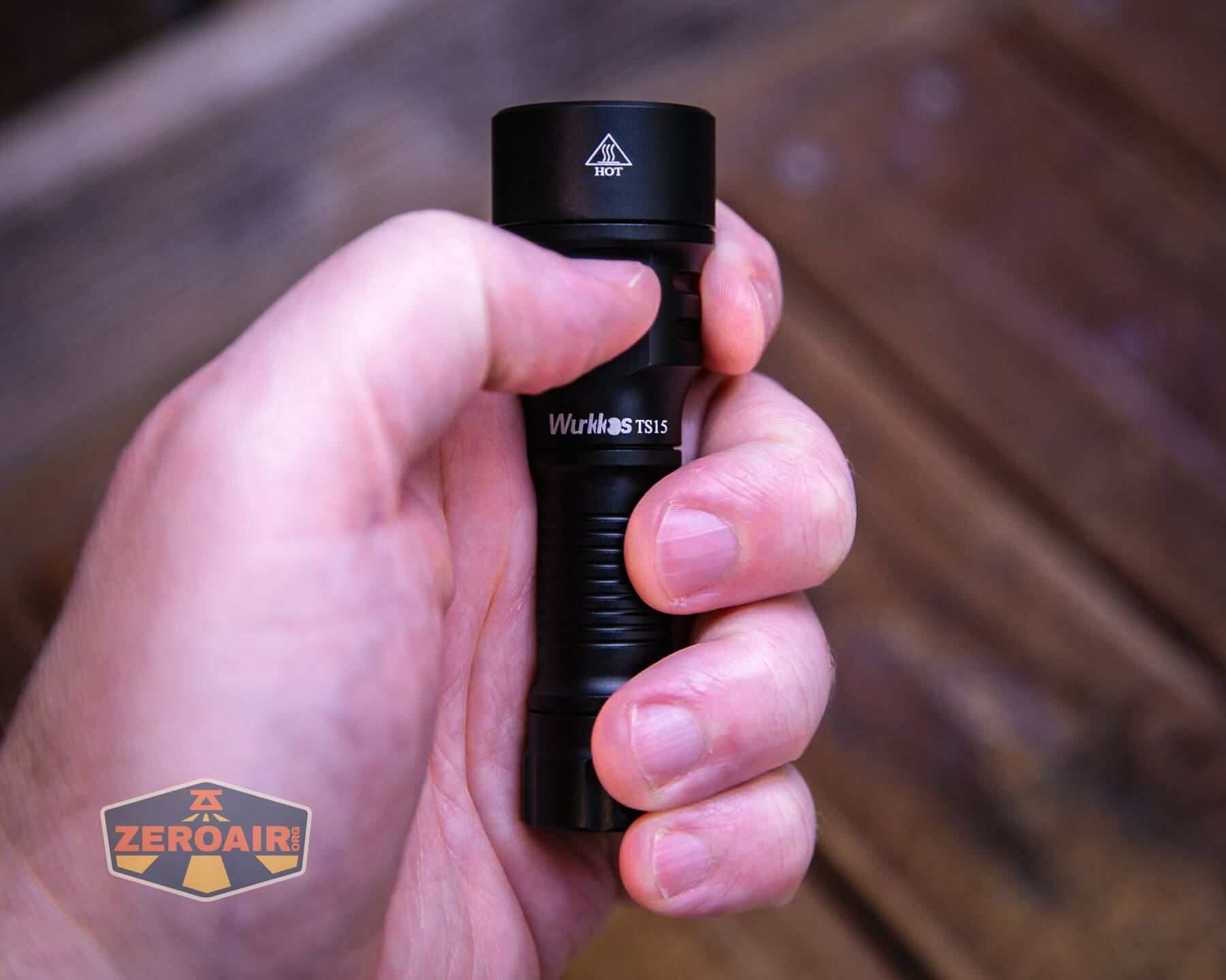 Wurkkos TS15 mini thrower flashlight in hand
