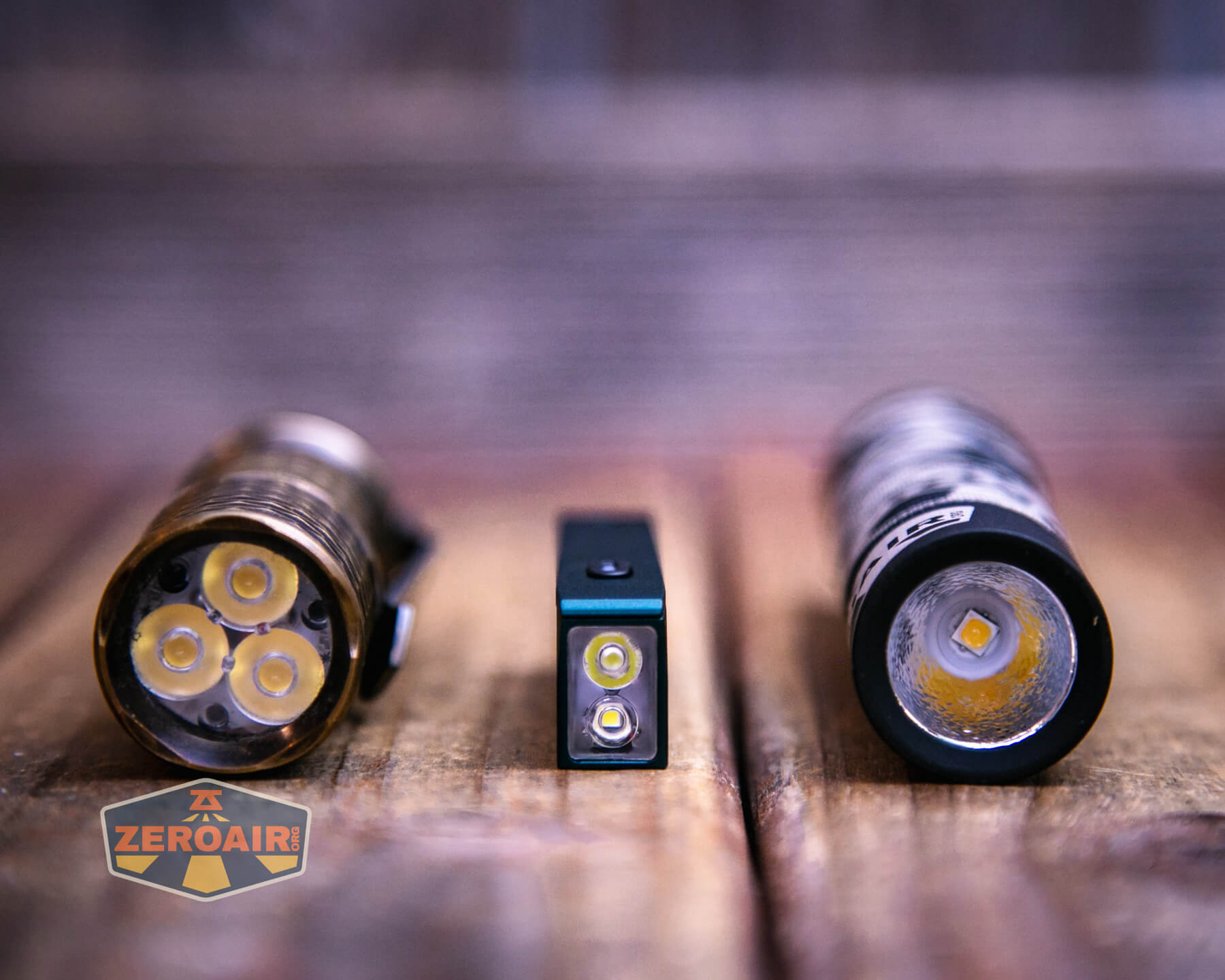 Acebeam Keylite 500 keychain flashlight with two standard sized flashlights