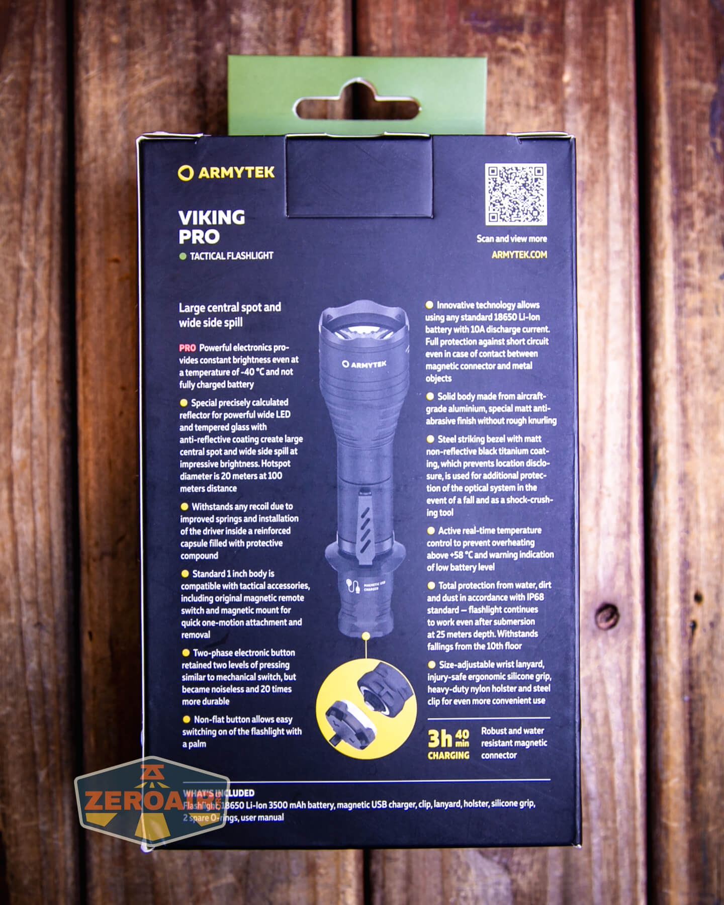 Armytek Viking Pro Magnet USB tactical flashlight box