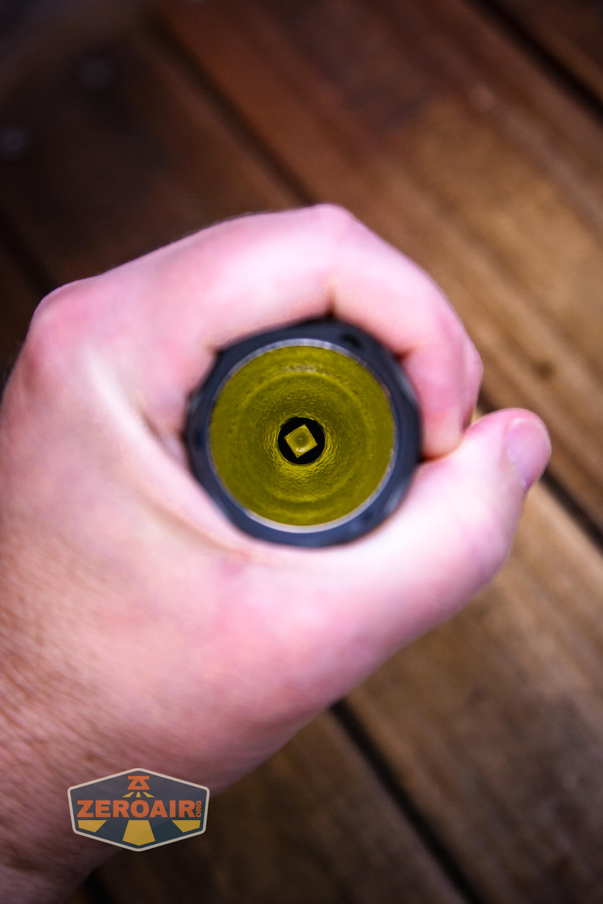 Armytek Viking Pro Magnet USB tactical flashlight in hand