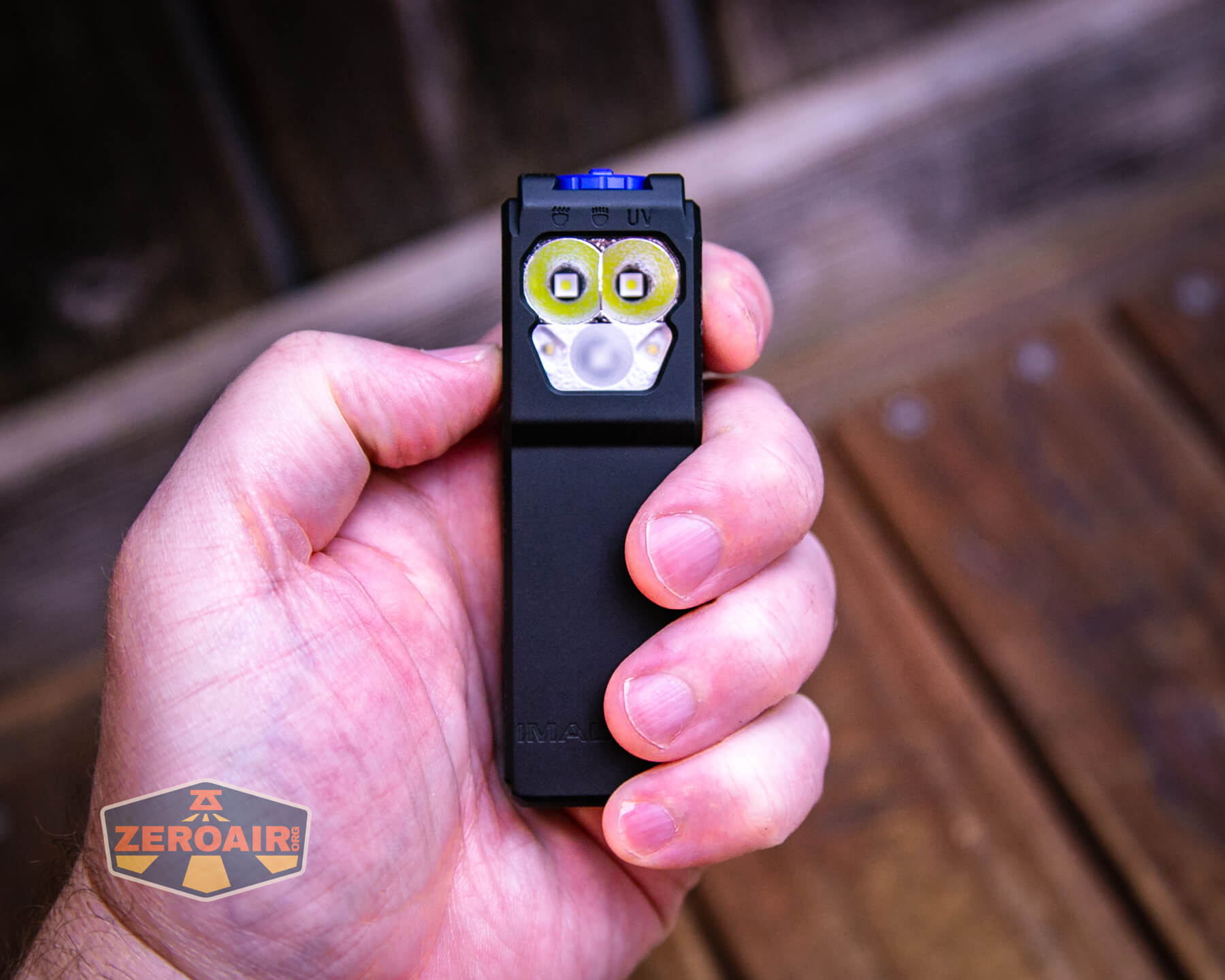 Imalent GR36 flashlight in hand