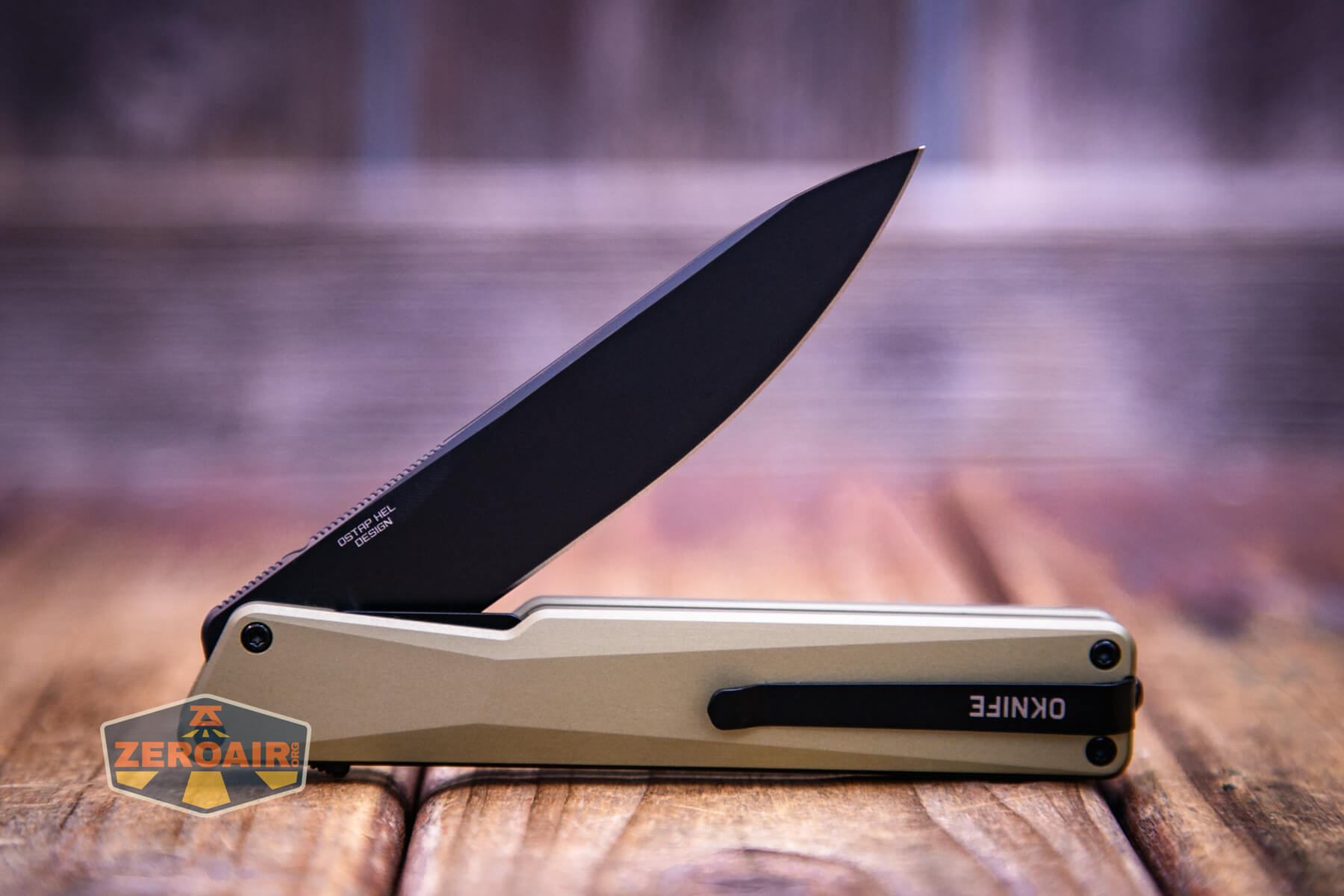 Olight Aion Gentleman's folding knife half open