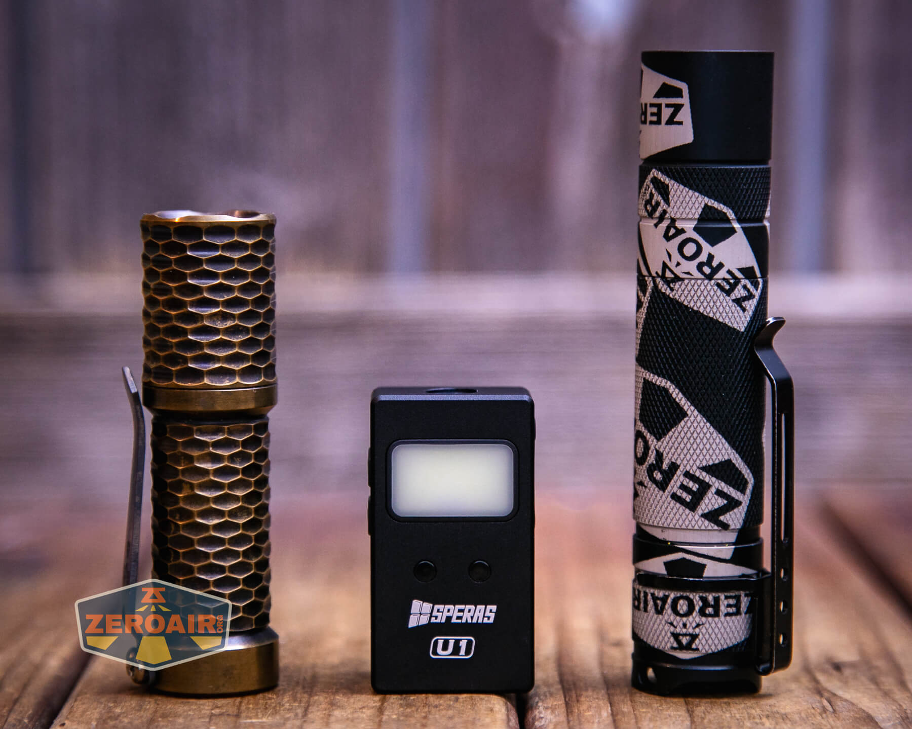 Speras U1 multi-function clip light with two standard sized flashlights