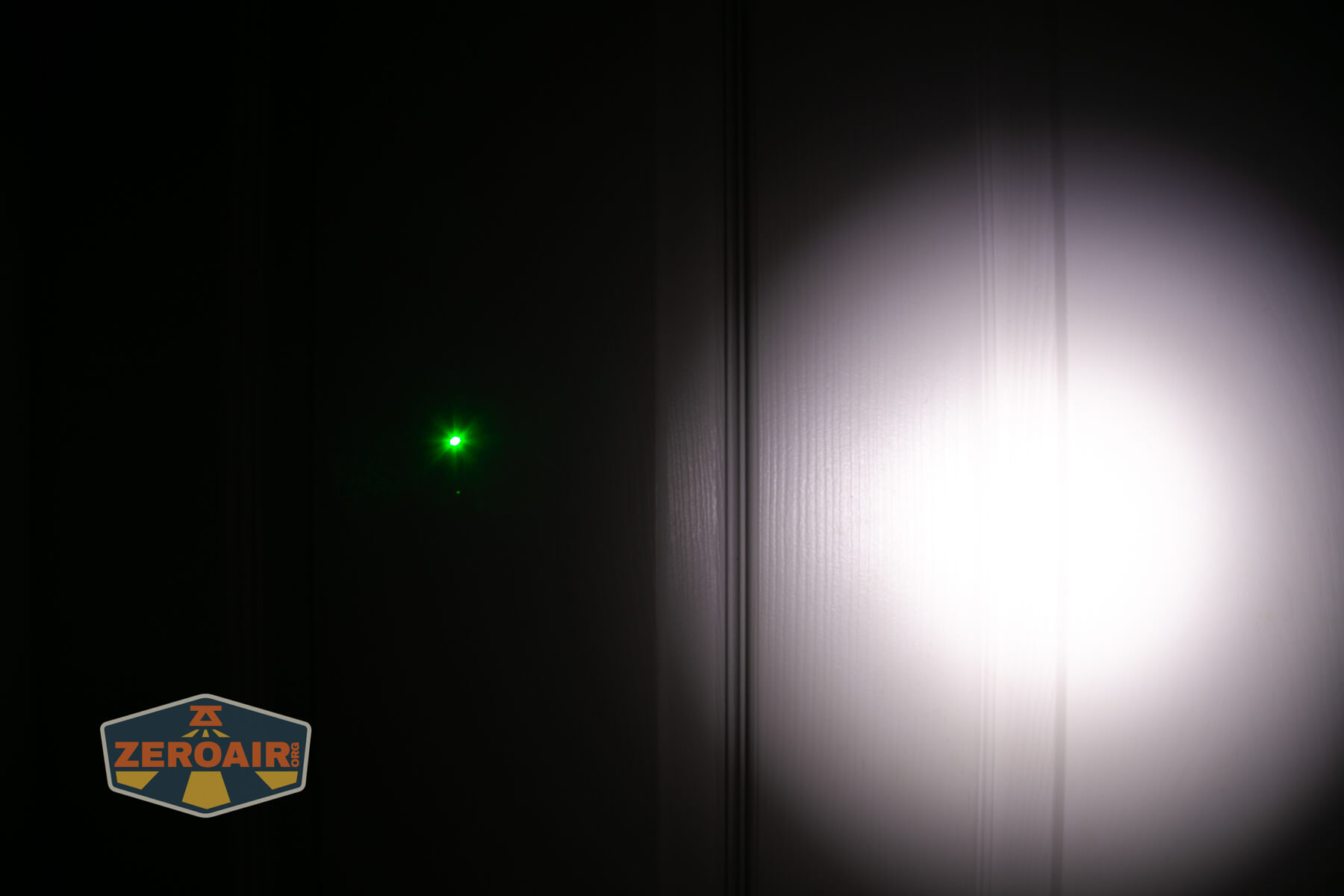 Wurkkos HD02 four beams flashlight beamshots on door (at 1') compared to nichia 219b 4500K