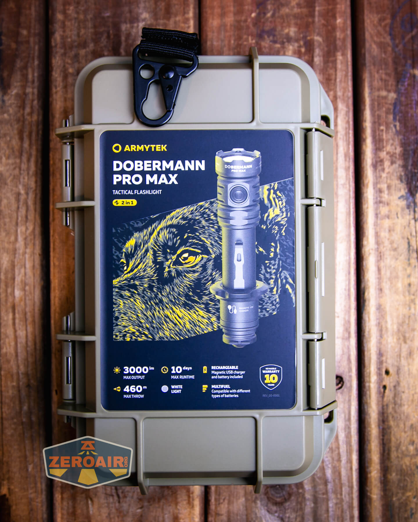 Armytek Dobermann Pro Max tactical flashlight hard case