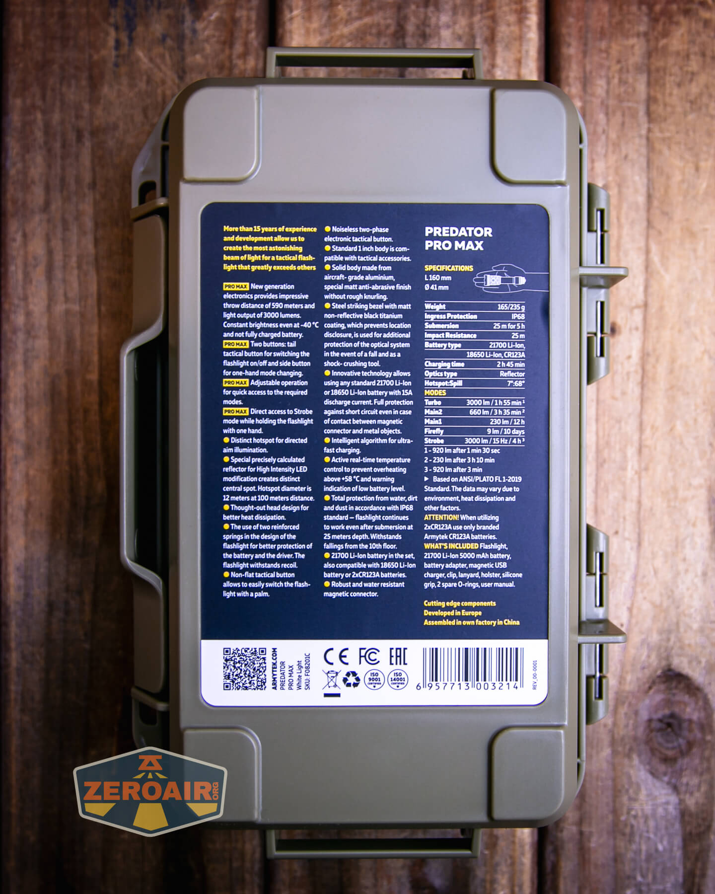 Armytek Predator Pro Max flashlight box