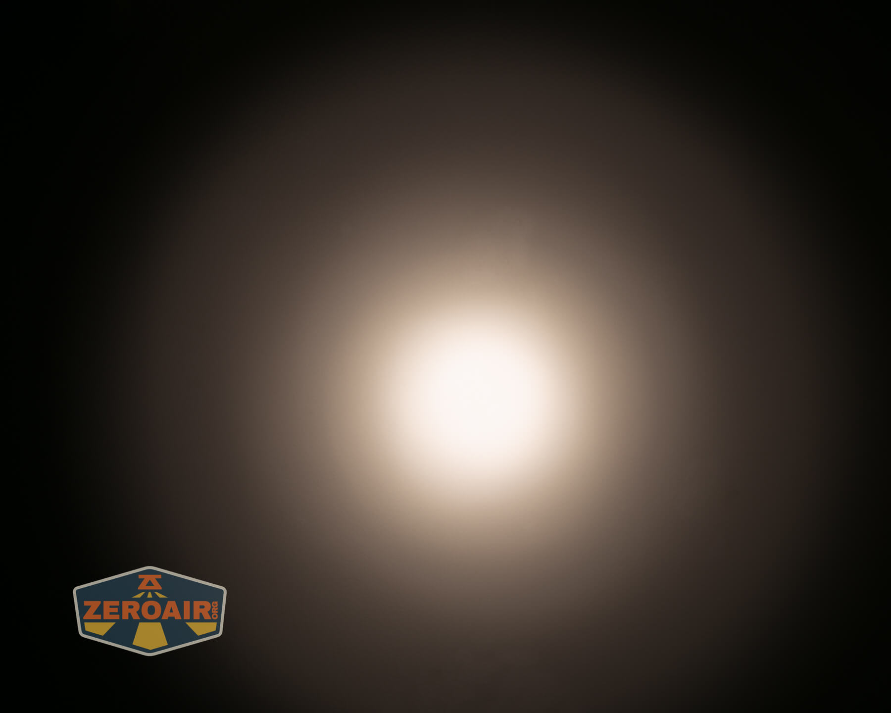 CWF Mini Arc flashlight beamshots on ceiling