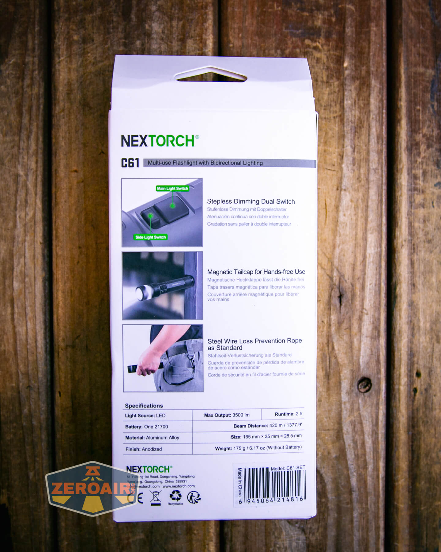 Nextorch C61 Dual-Beam flashlight box