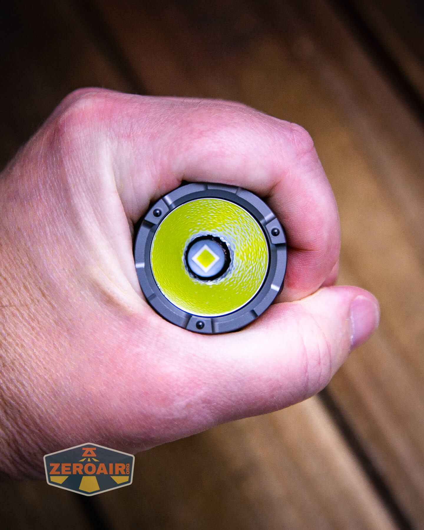 Nextorch TA30D MAX One-Step-Strobe flashlight in hand