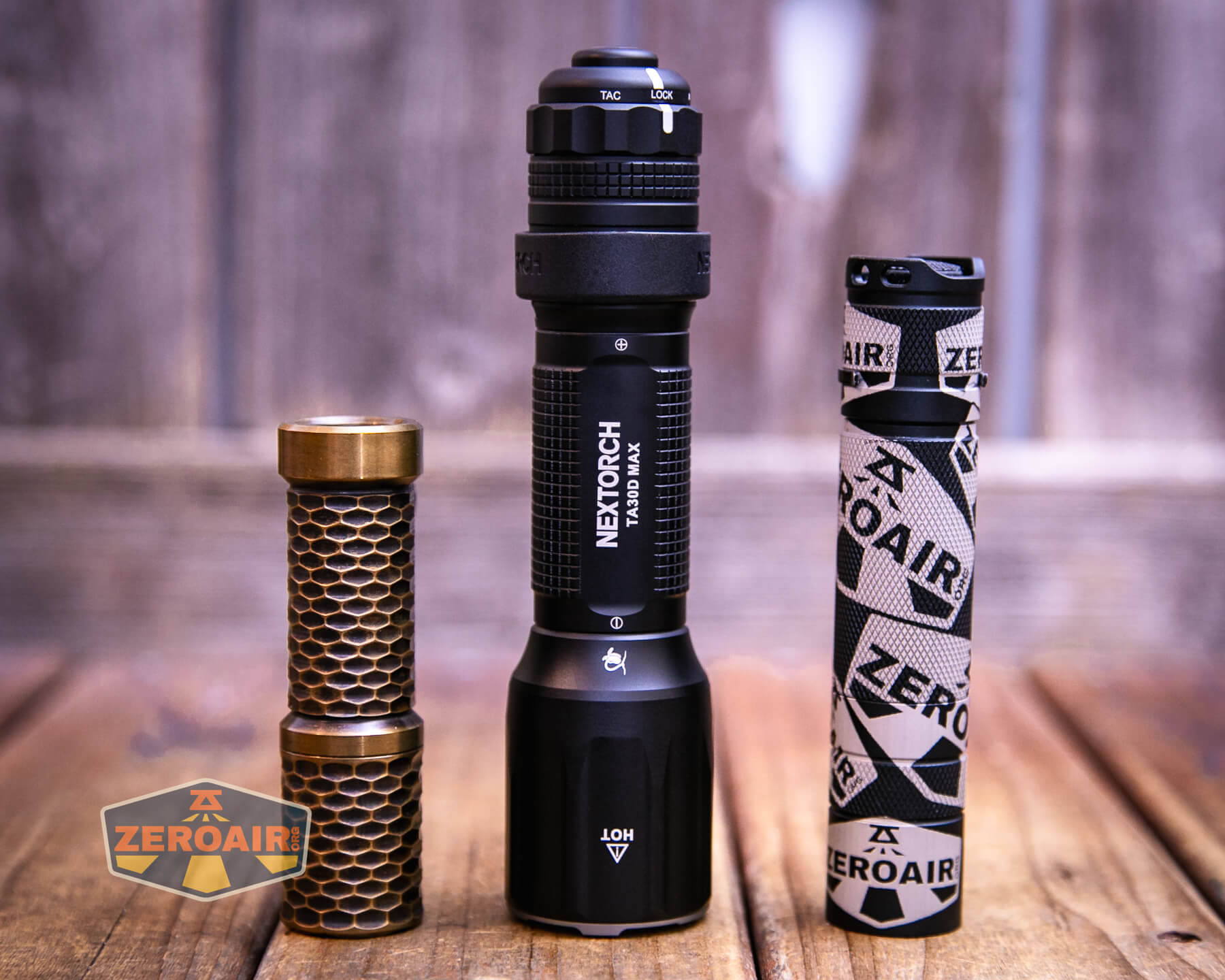 Nextorch TA30D MAX One-Step-Strobe flashlight with two standard sized flashlights