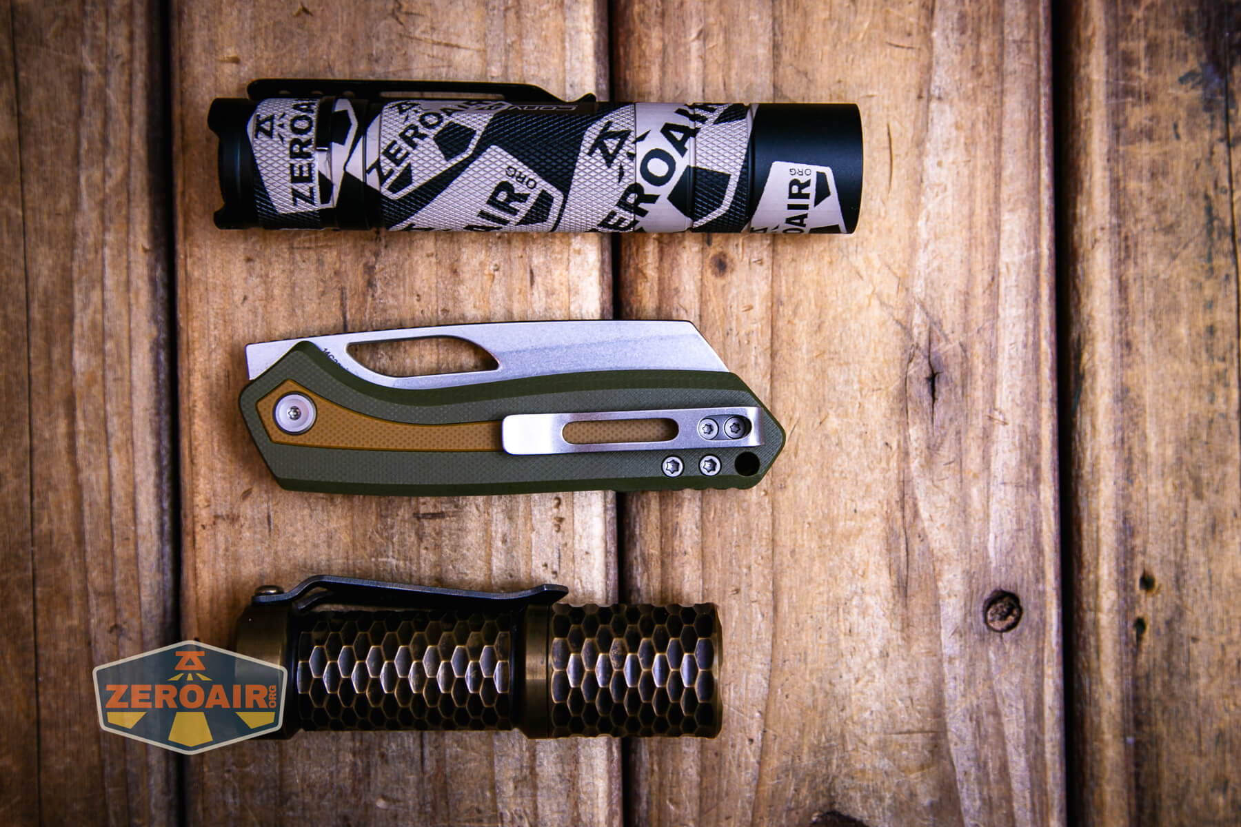 Vosteed Kroc Top Liner-Lock knife with two standard-sized knives