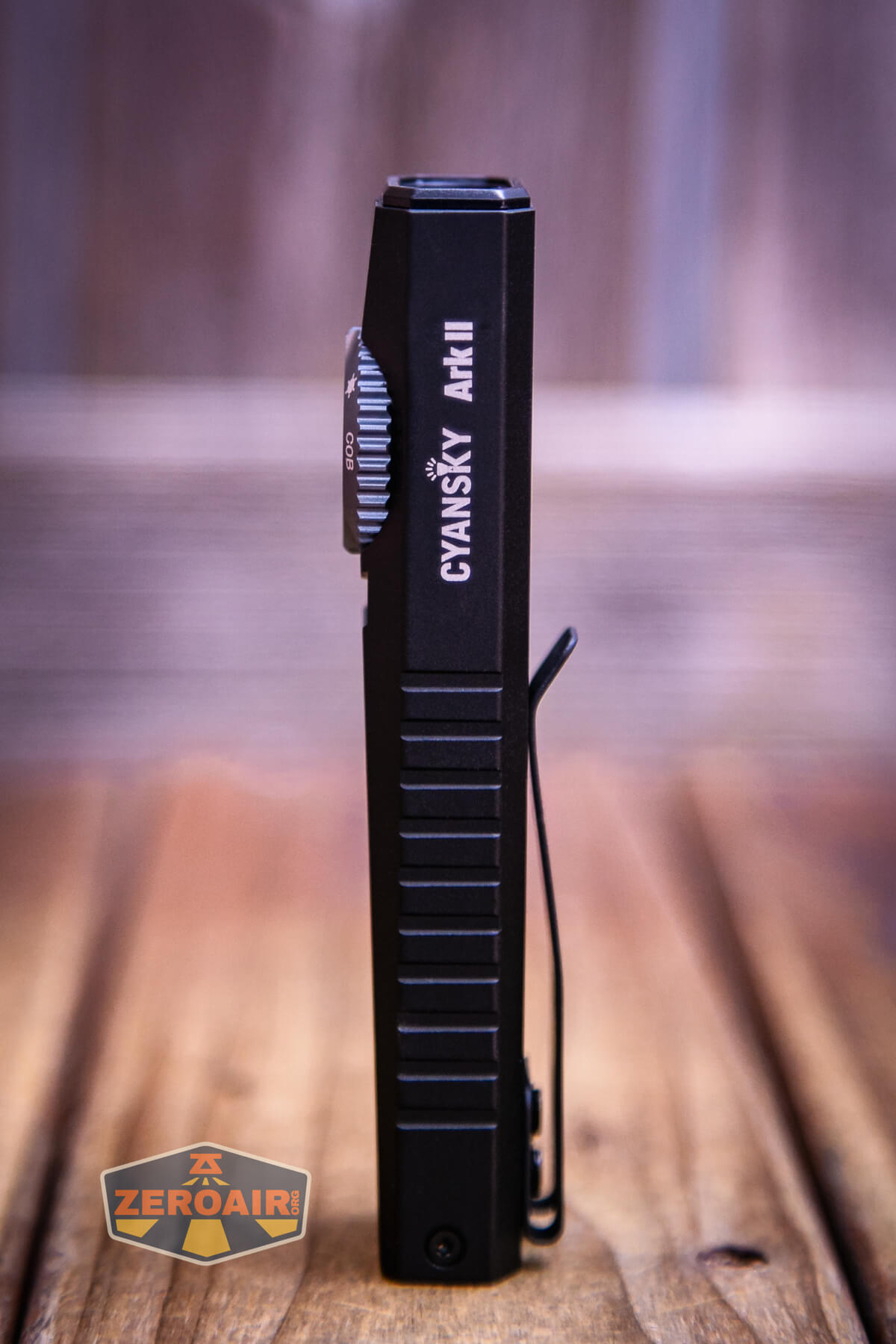 Cyansky Ark II EDC flat flashlight showing all sides