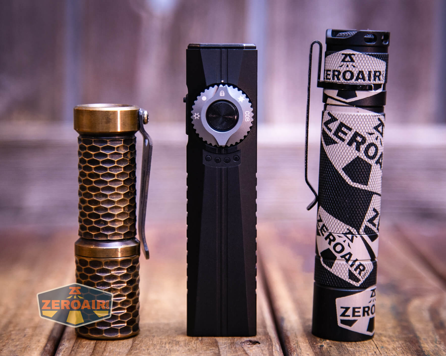 Cyansky Ark II EDC flat flashlight with standard-sized flashlights