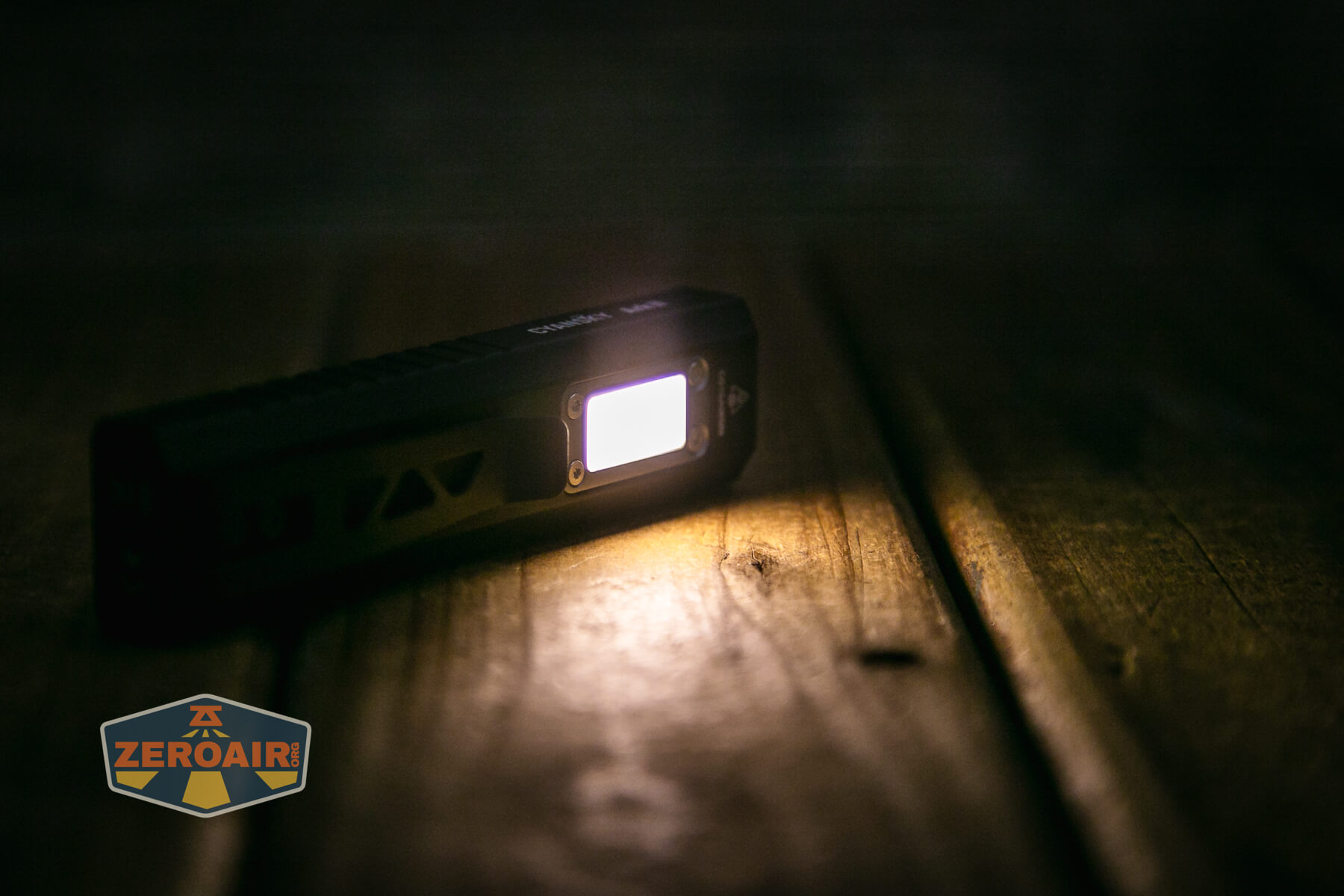 Cyansky Ark II EDC flat flashlight side COB on