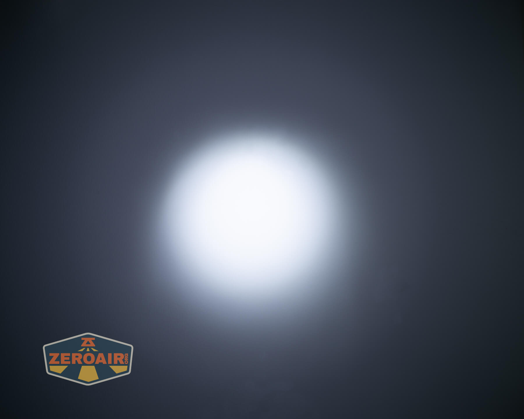 Cyansky Ark II EDC flat flashlight beamshots on ceiling