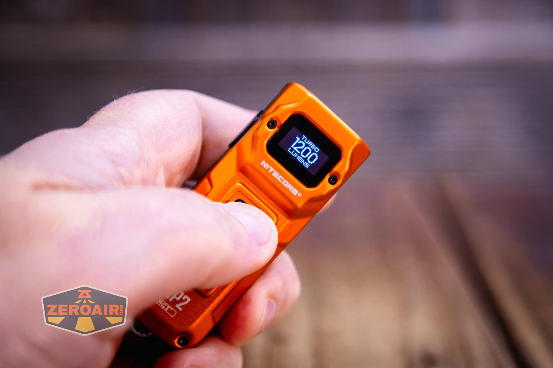 Nitecore TUP2 rechargeable keychain flashlight oled in use