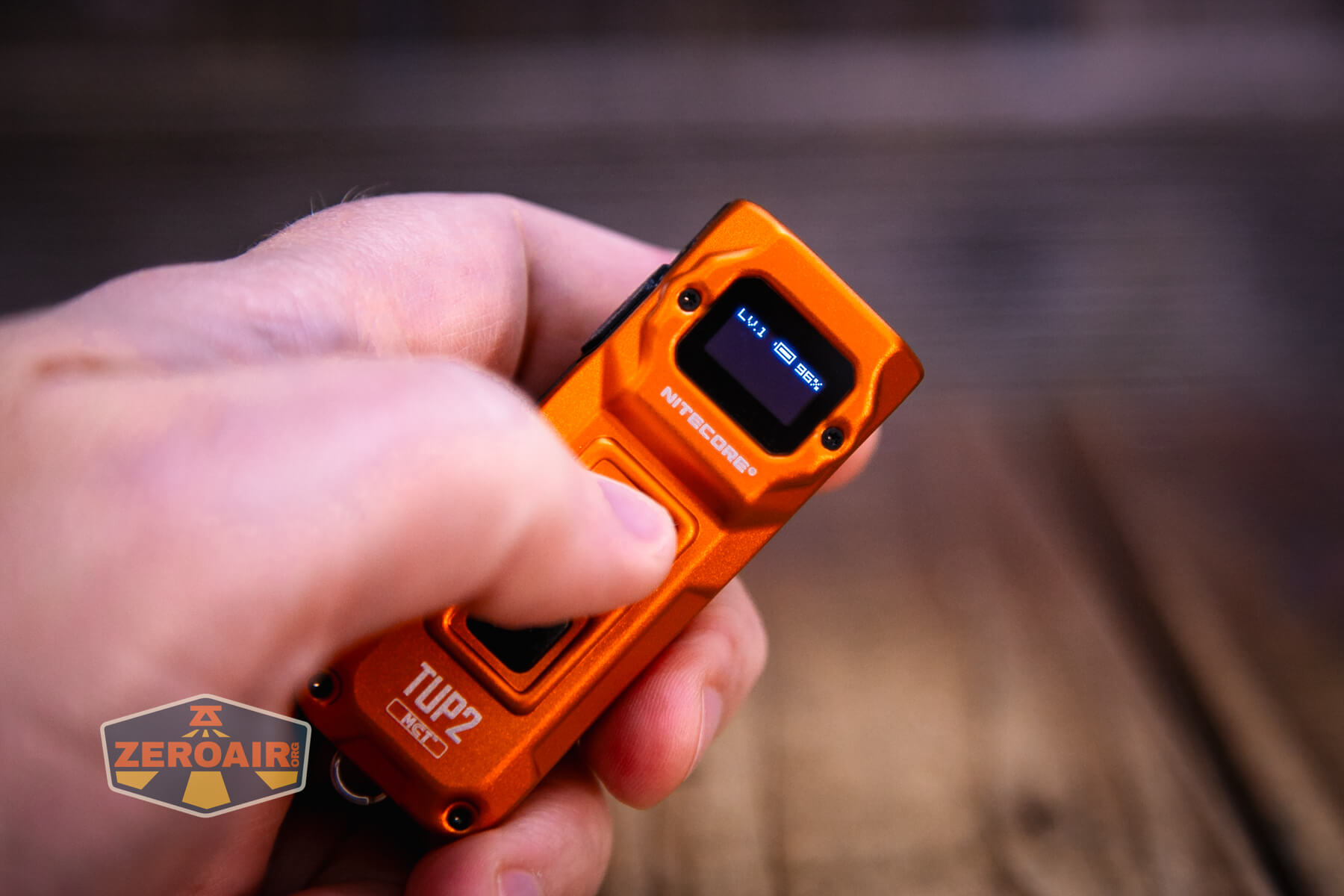 Nitecore TUP2 rechargeable keychain flashlight oled in use