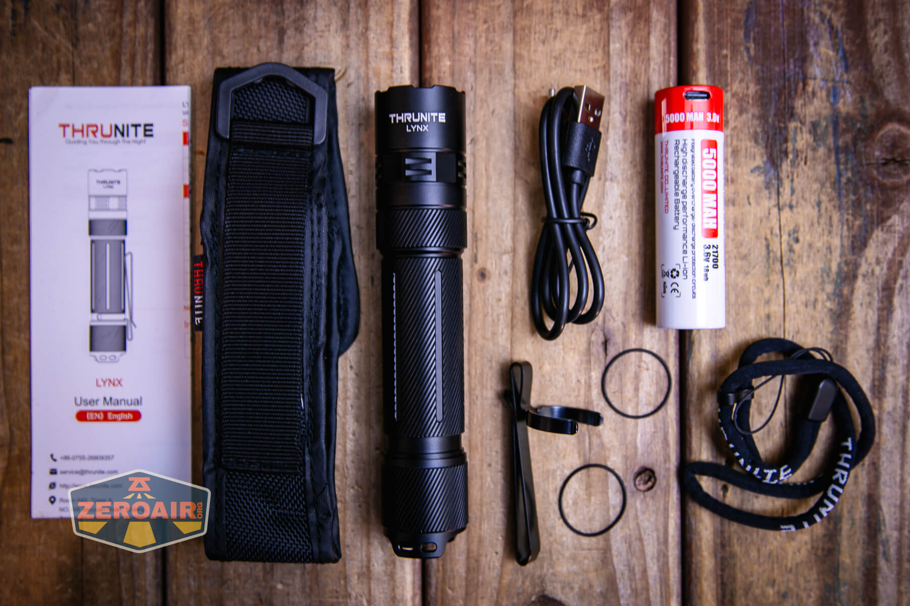 Thrunite Lynx flashlight what's included