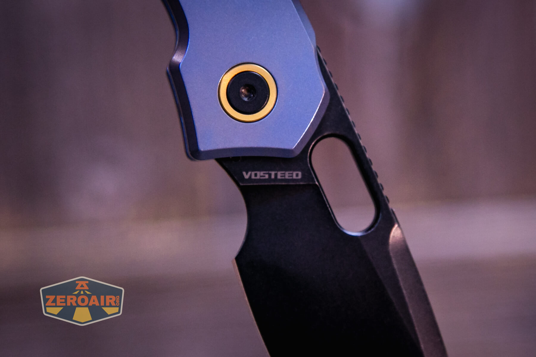 Vosteed Psyop Elmax blade knife branding