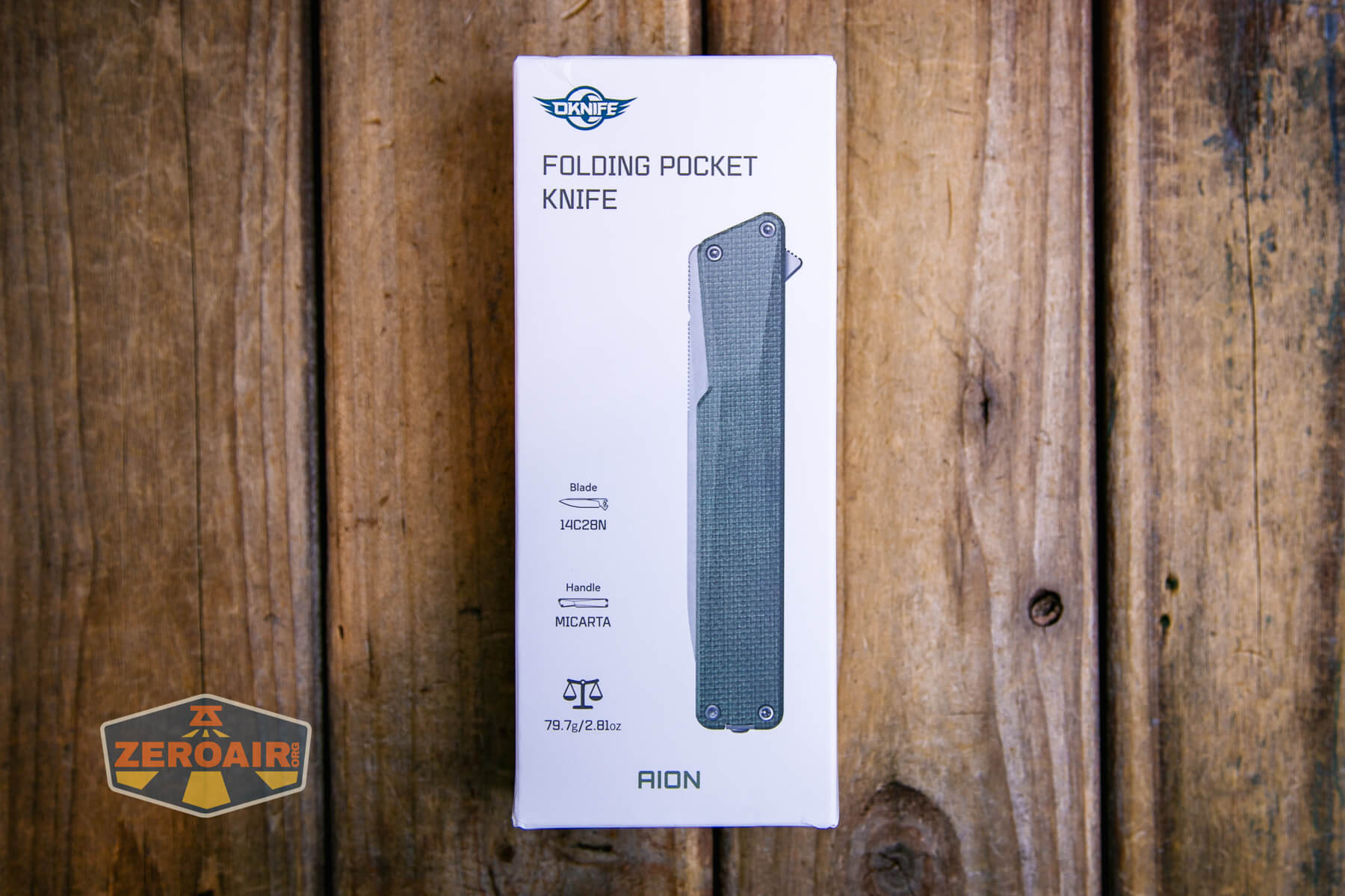 Oknife Aion Micarta Knife box