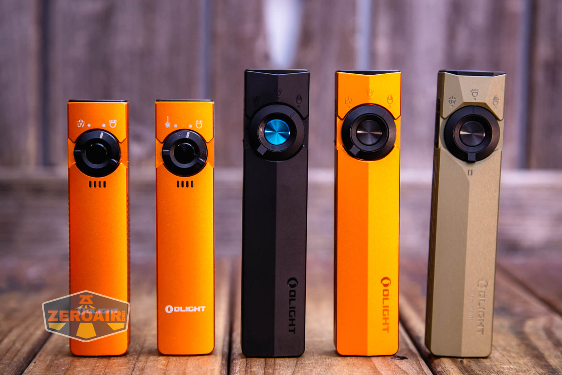 Olight ArkPro Matte Black cool white with other Ark lights