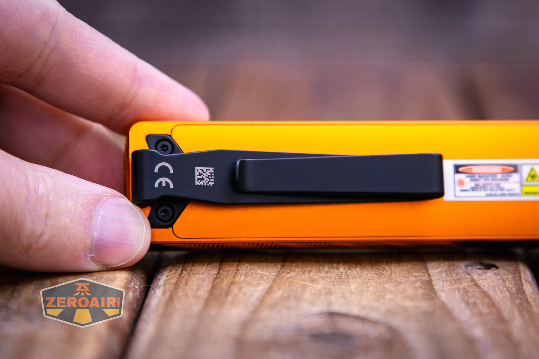 Olight ArkPro Orange flashlight pocket clip detail