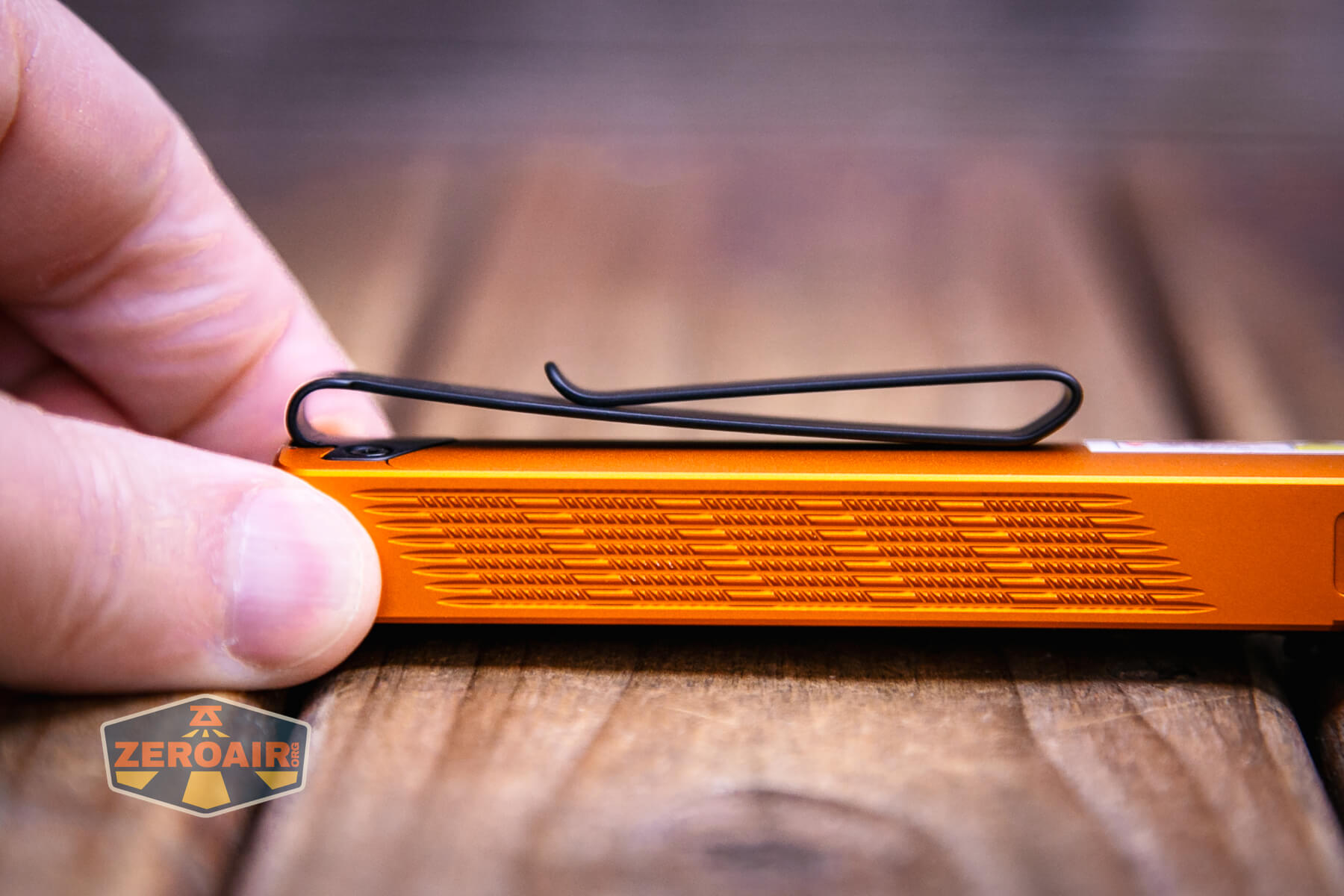 Olight ArkPro Orange flashlight pocket clip profile