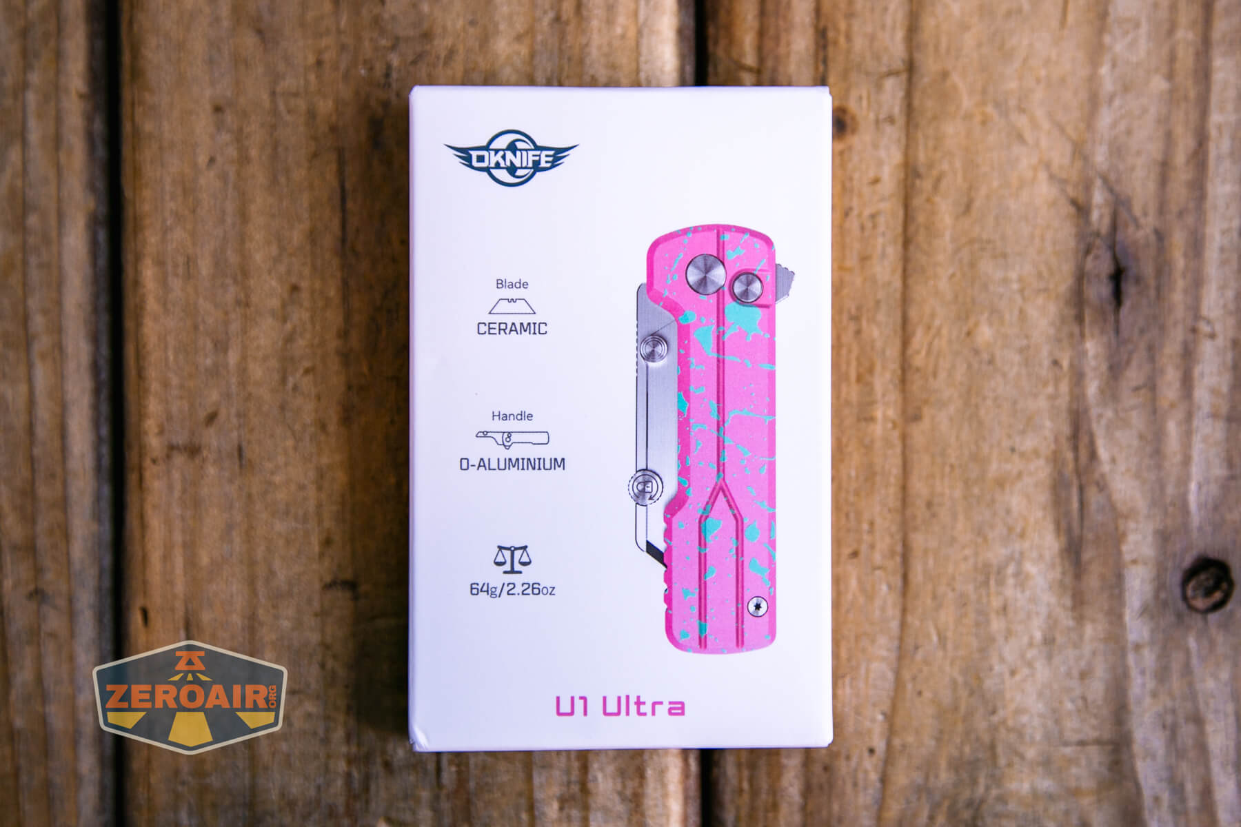 Oknife U1 Ultra Zombie Pink utility knife box