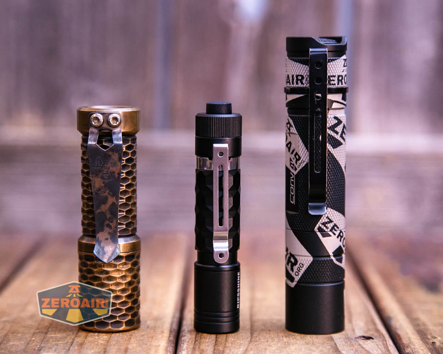 Ripshine EL1 14500 flashlight with standard-sized flashlights