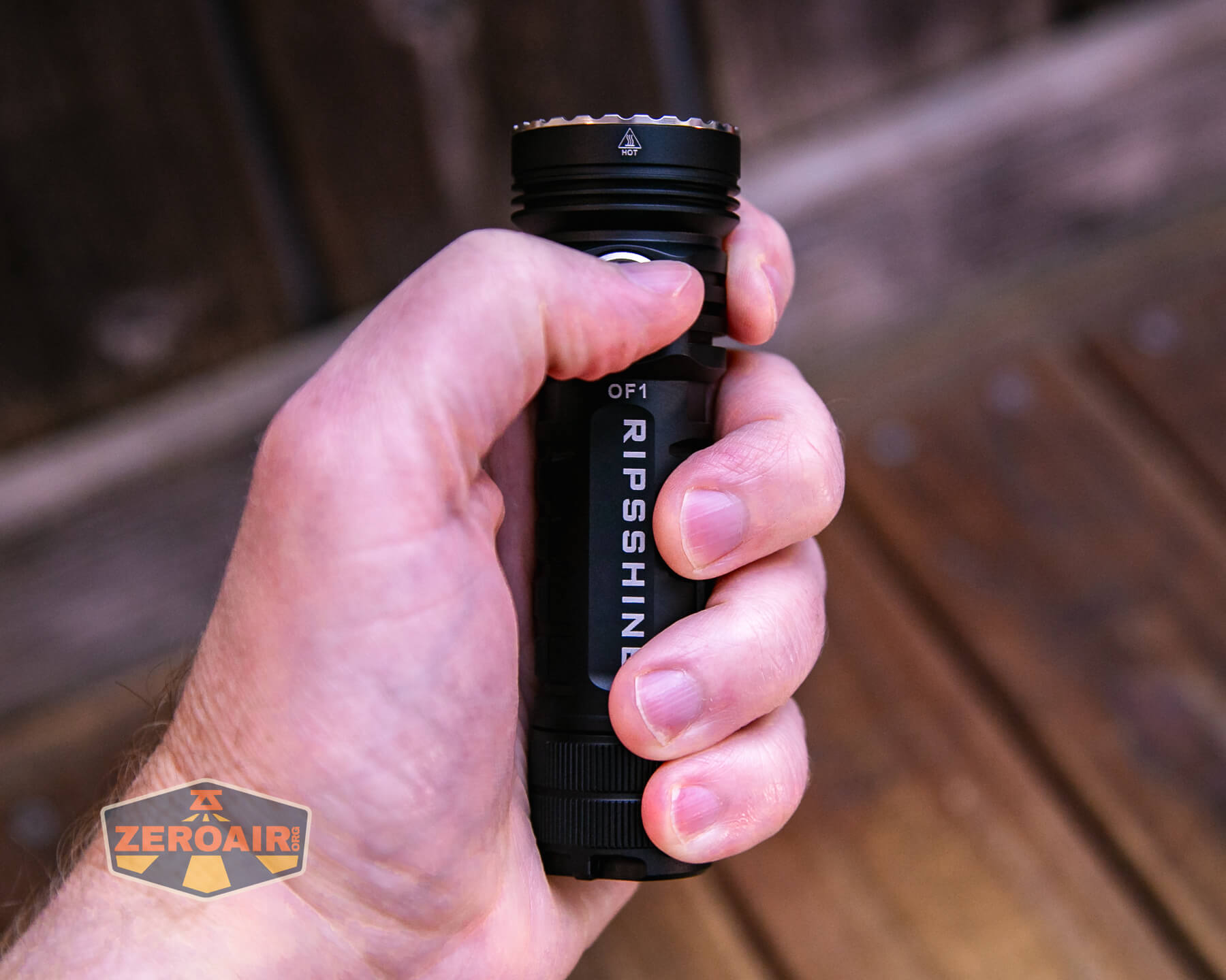 Ripsshine OF1 flashlight in hand