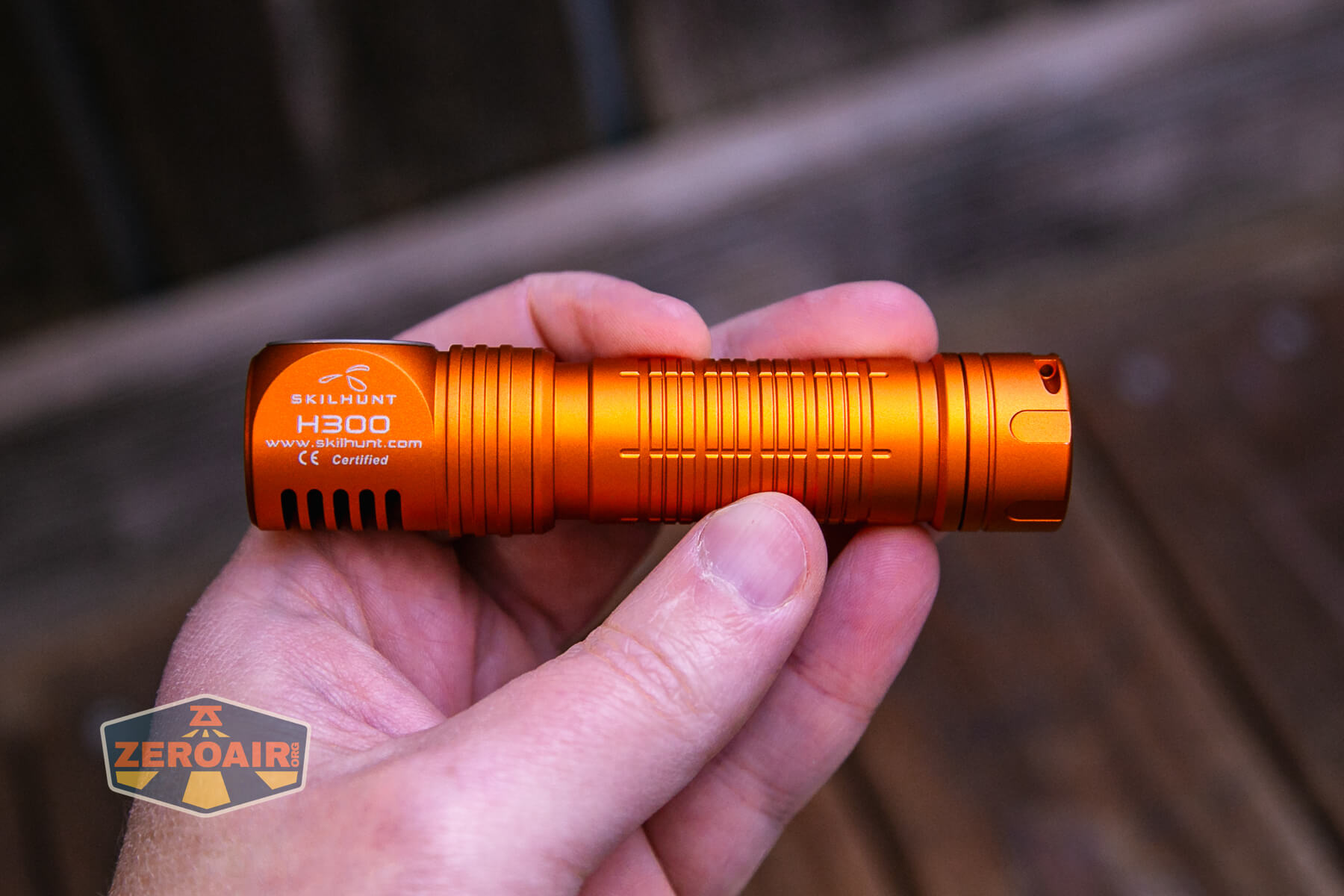 Skilhunt H300R v4 headlamp in hand