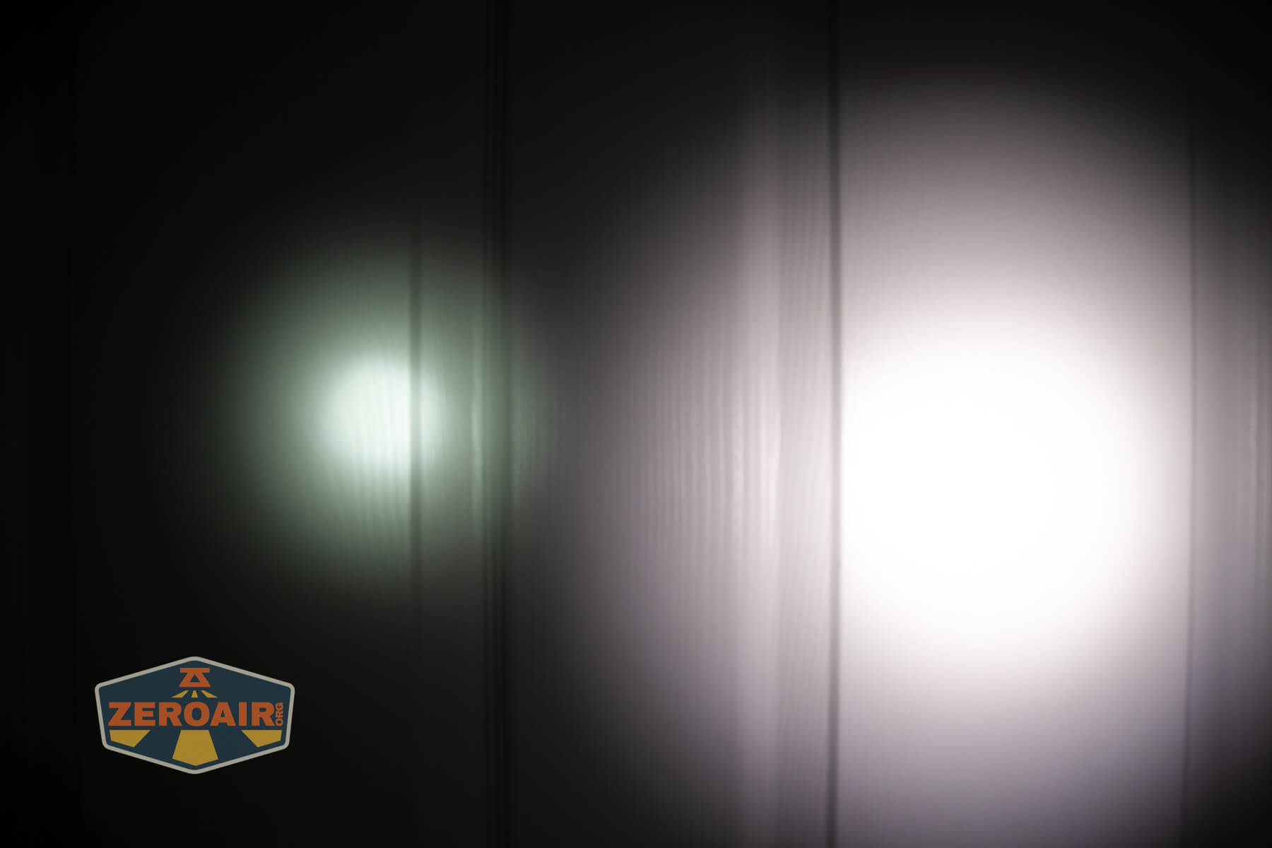 Wurkkos TS28 flashlight beamshots on door (at 1') compared to nichia 219b 4500K