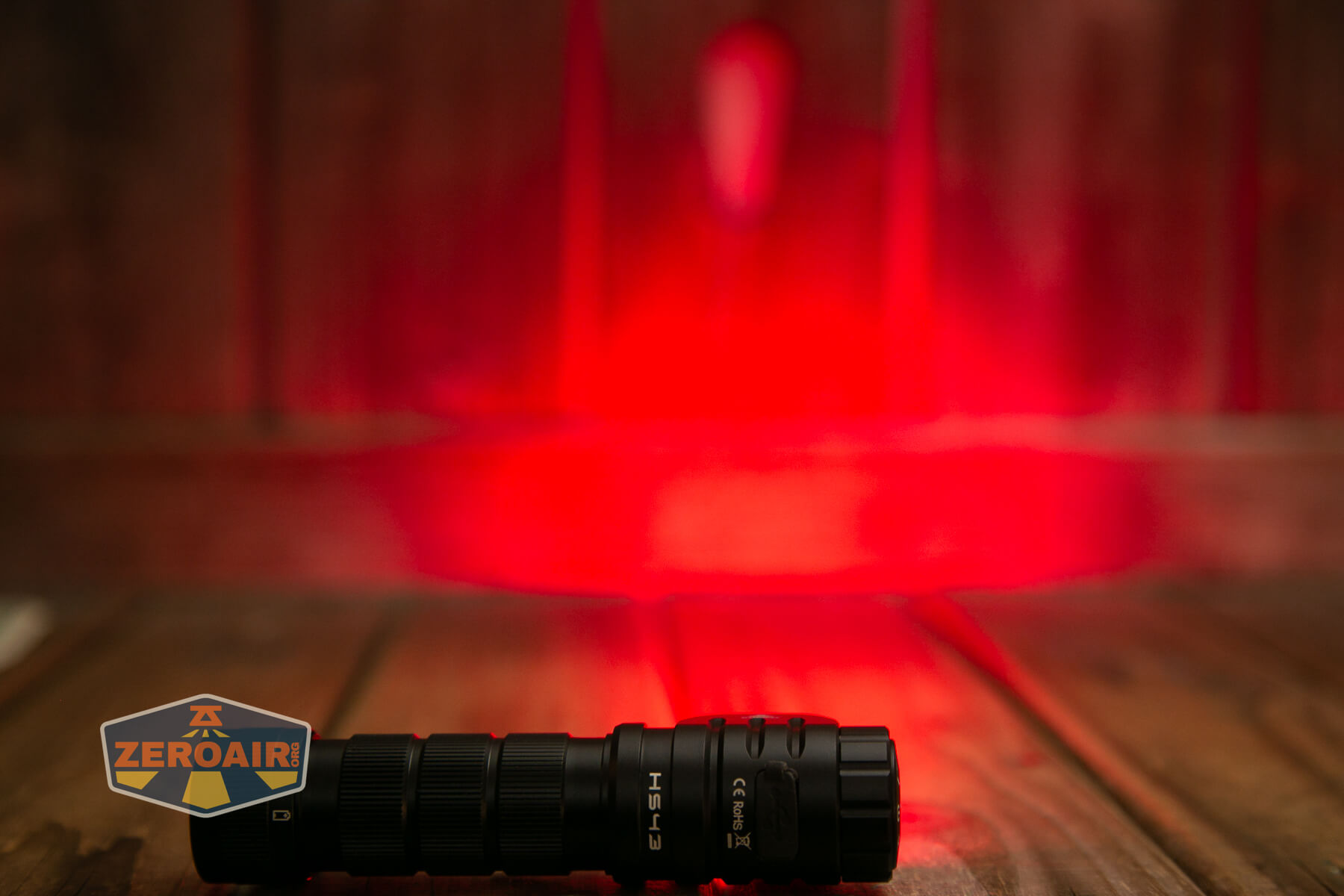 Sofirn HS43 headlamp red emitter on