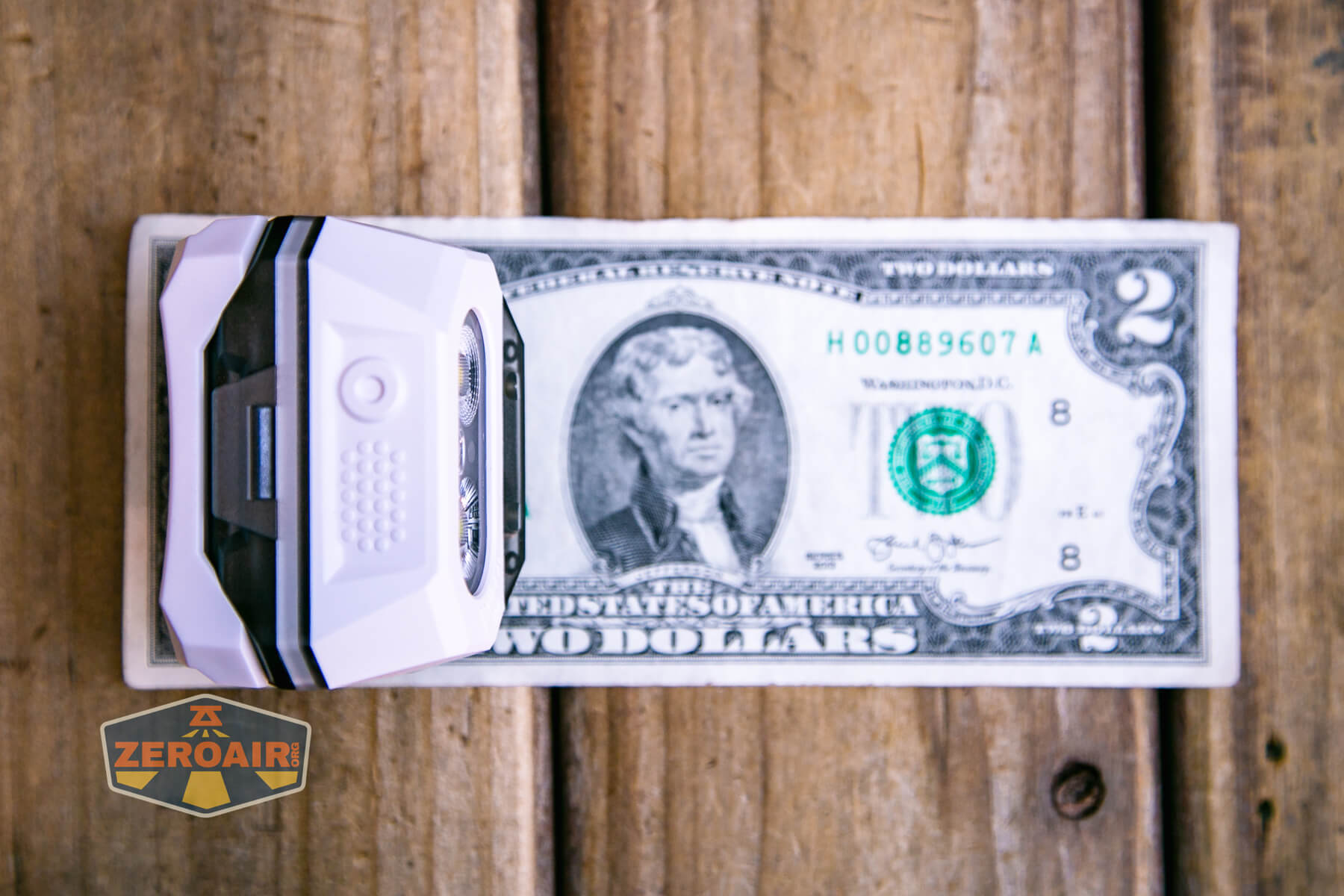 Wuben H4 Multi-function headlight on two dollar bill