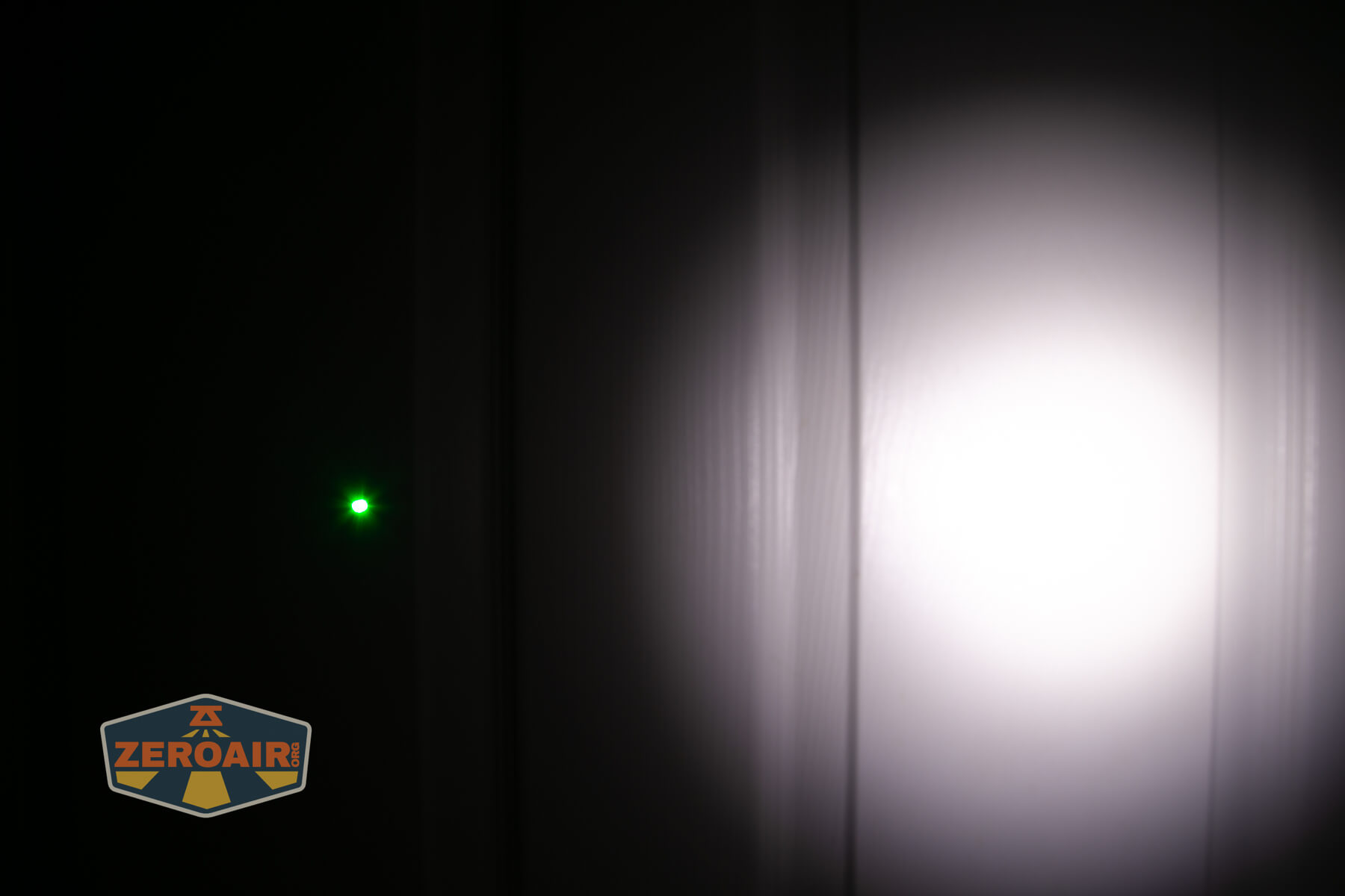 Acebeam K1 EDC flashlight beamshots on door (at 1') compared to nichia 219b 4500K