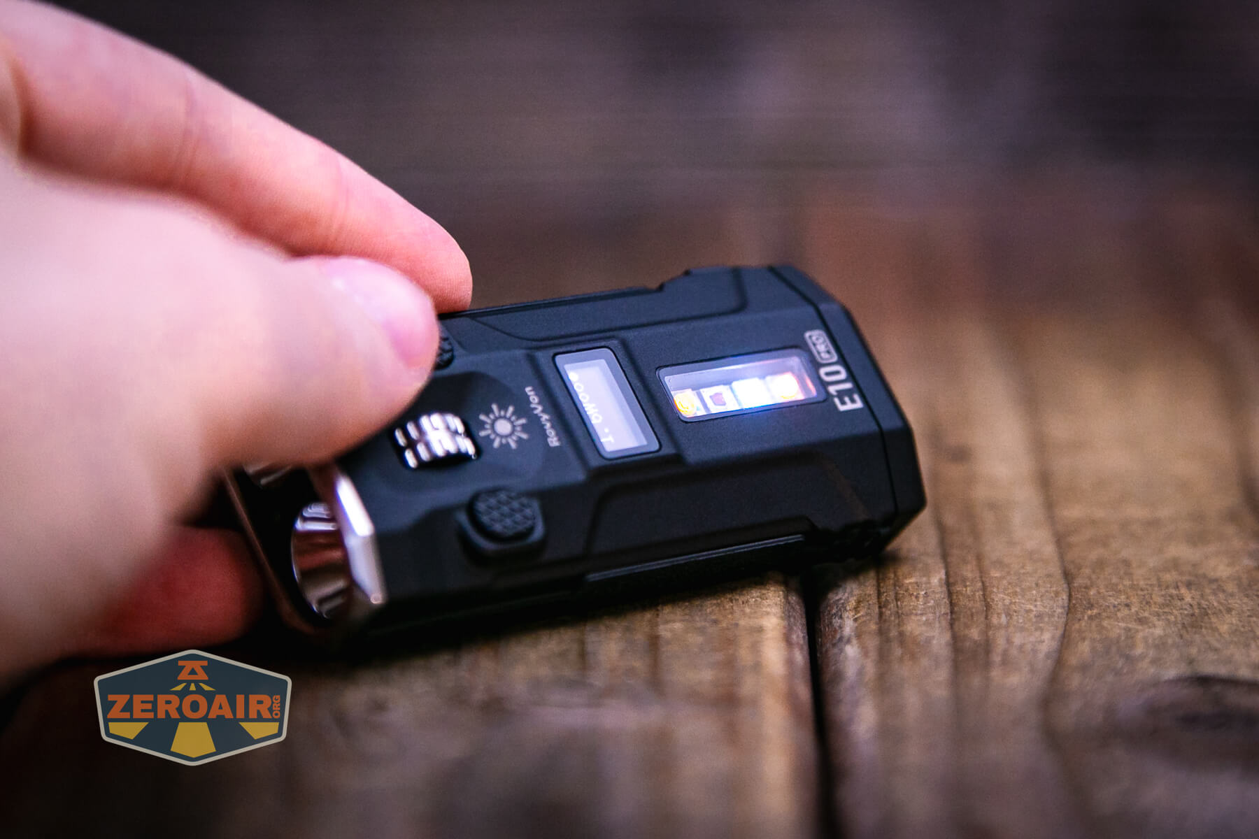 RovyVon E10 Pro flashlight side emitters on