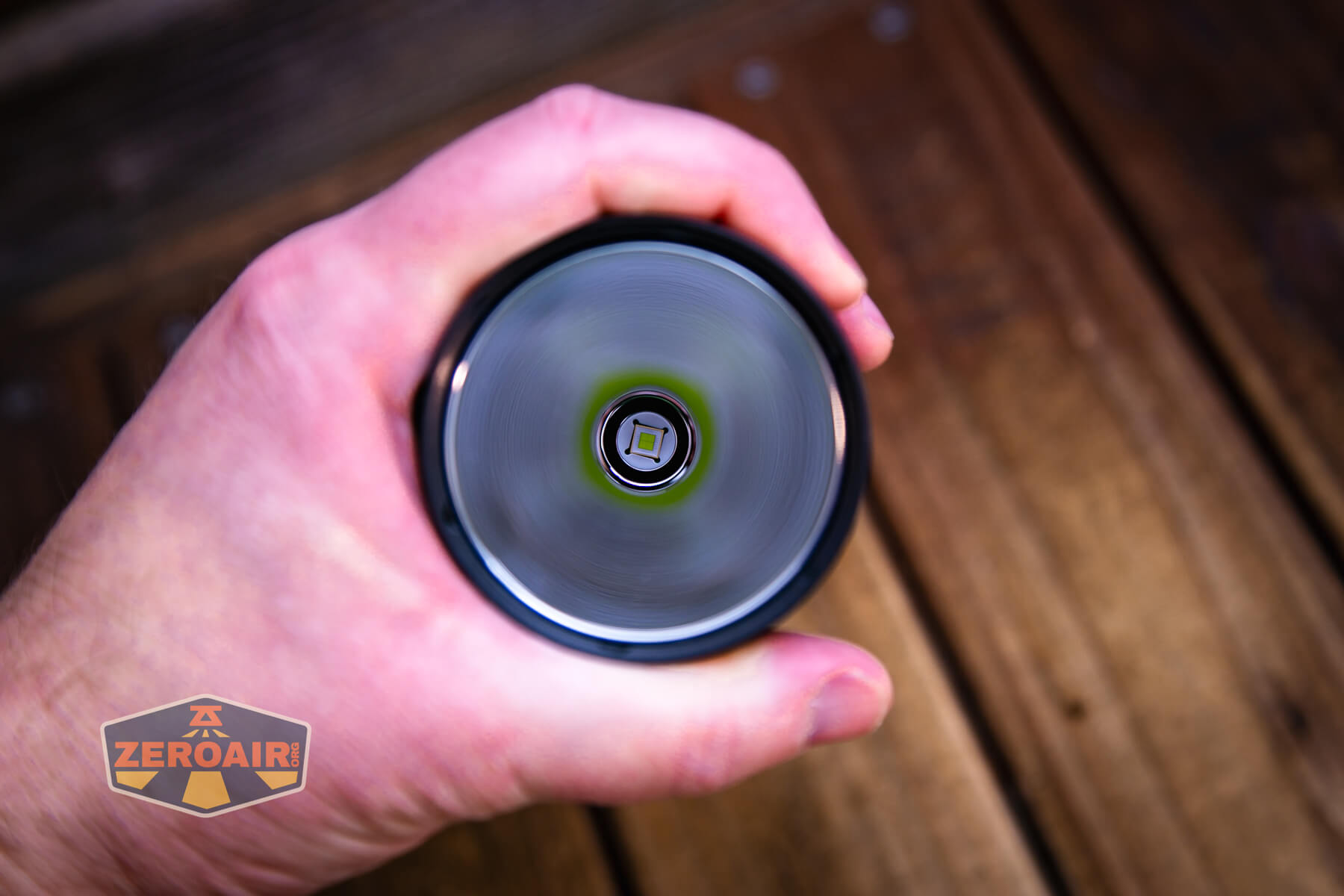 Armytek Barracuda Pro Max searchlight in hand