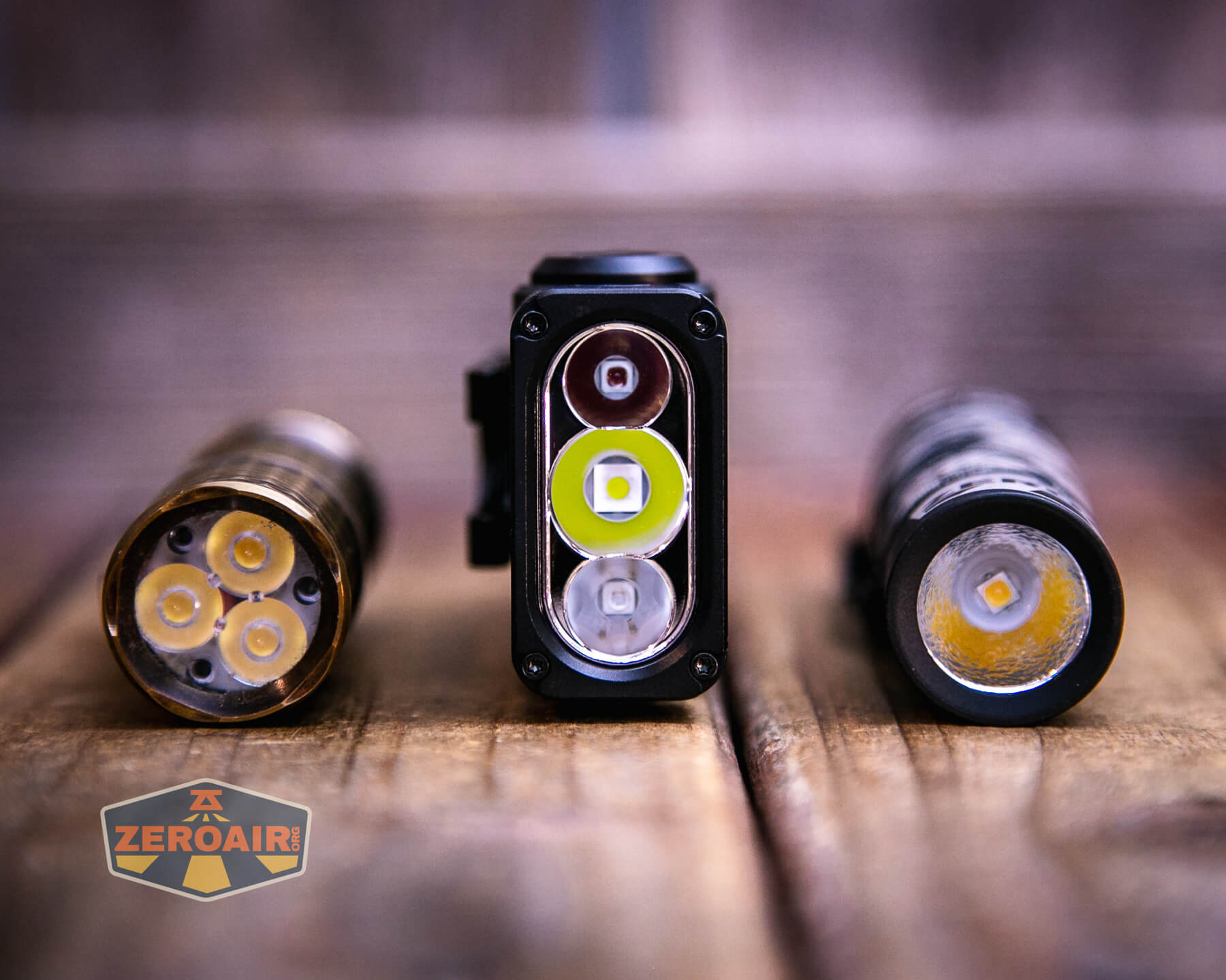 Sofirn ST2 multi-function flat flashlight with two standard sized flashlights