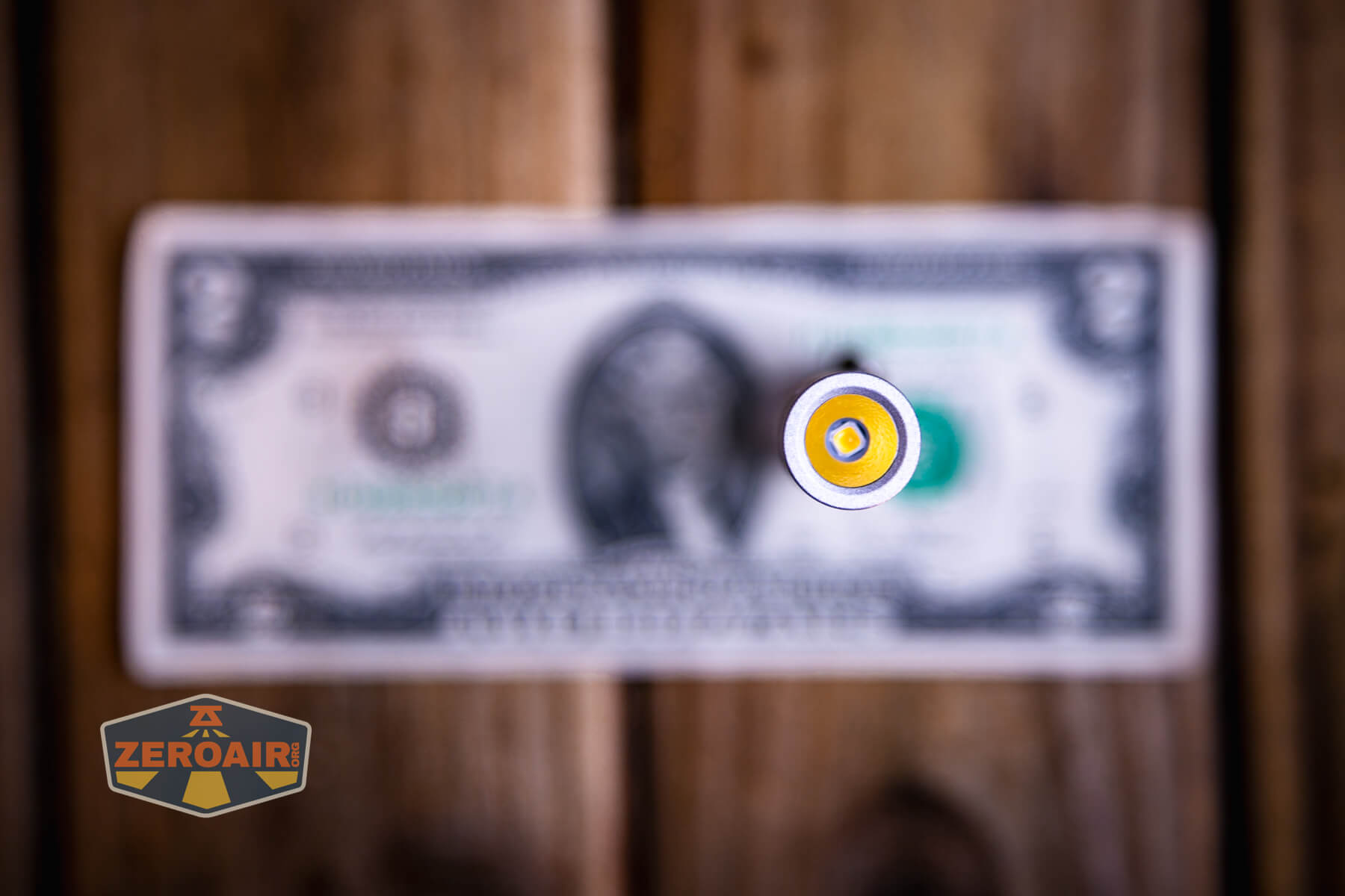 ReyLight Penlight MkII Aluminum on a two dollar bill