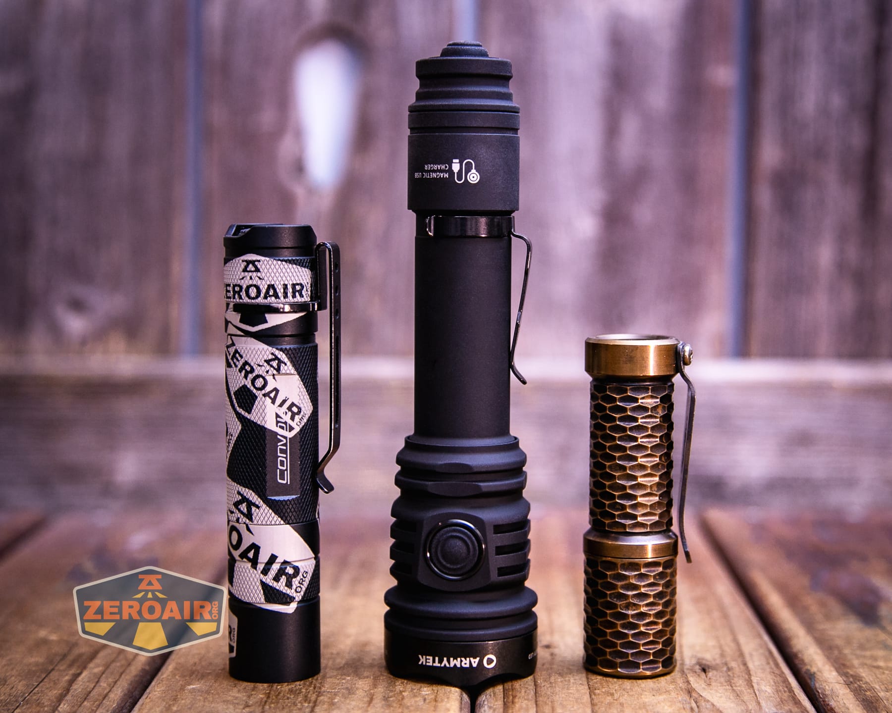 Armytek Predator Pro Max 2026 with two standard sized flashlights