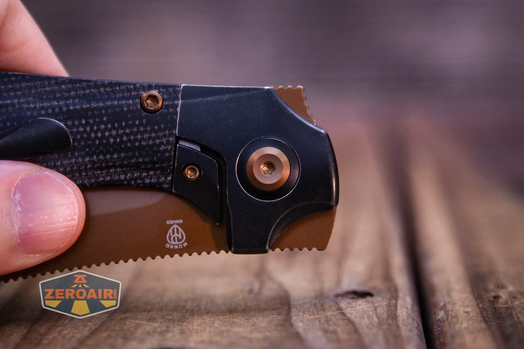 Kansept Pluto S90V knife pivot screw