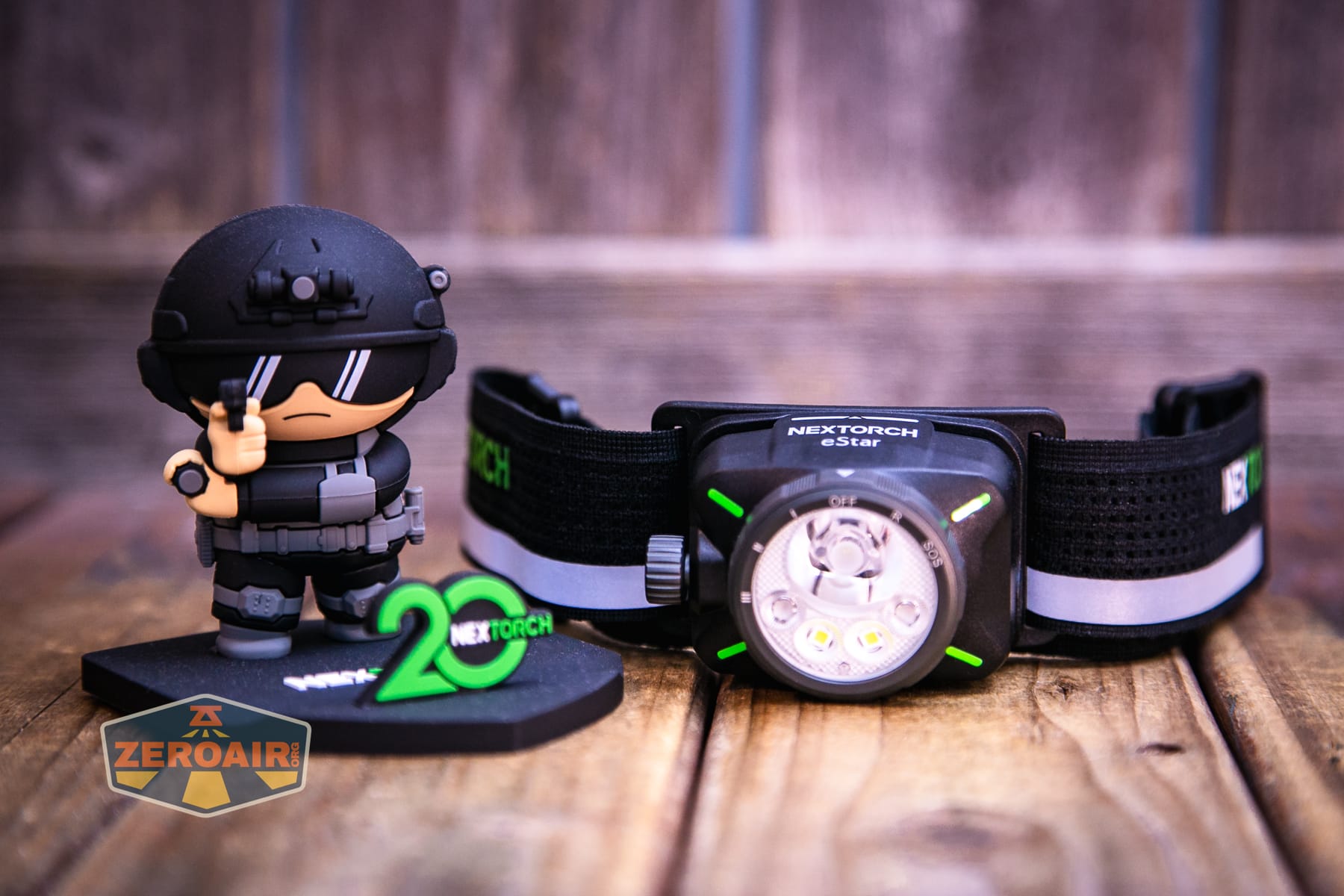 Nextorch eStar headlamp with figurine