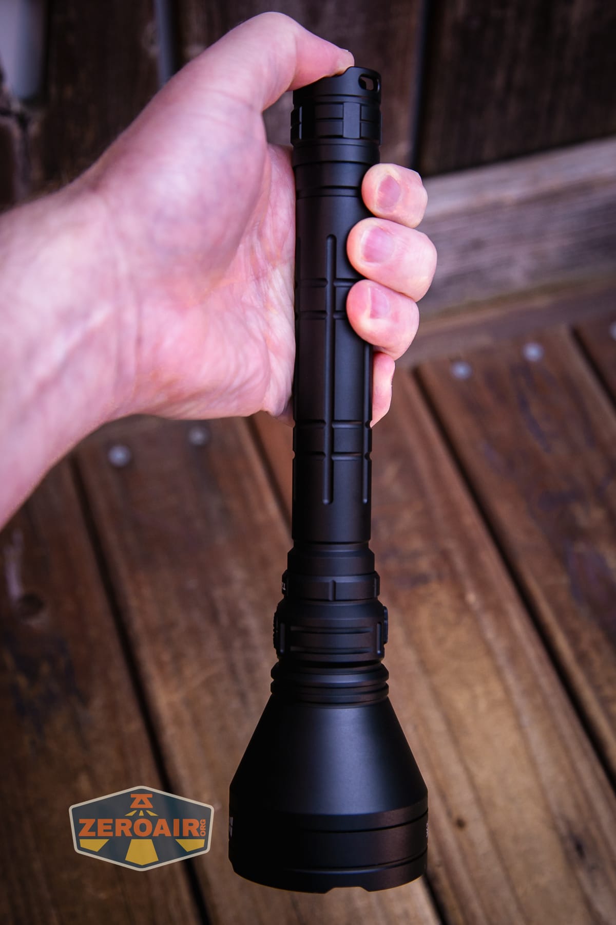 SPERAS T217 V3 Long Range Hunting flashlight in hand